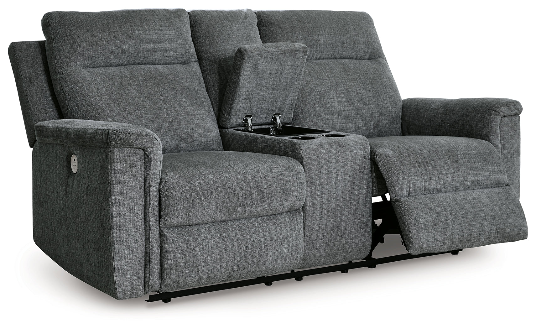 Barnsana Gravel Power Reclining Loveseat with Console - 3320296 - Luna Furniture - Dallas Store