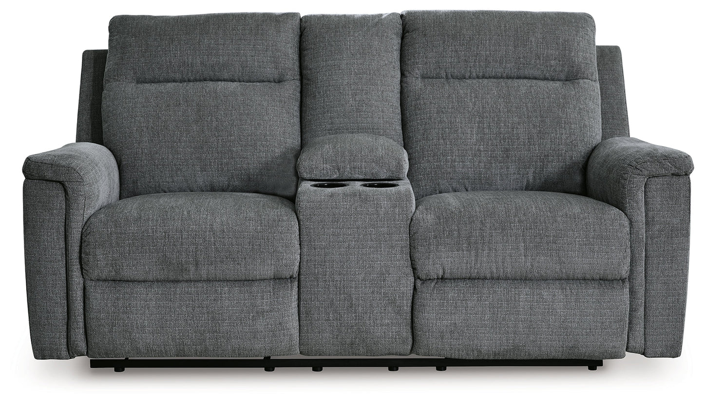 Barnsana Gravel Power Reclining Loveseat with Console - 3320296 - Luna Furniture - Dallas Store