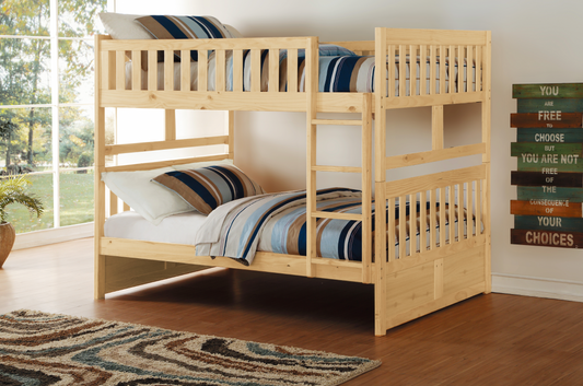 Bartly Pine Full/Full Bunk Bed - SET | B2043FF-1 | B2043FF-2 | B2043FF-SL - Luna Furniture - Dallas Store