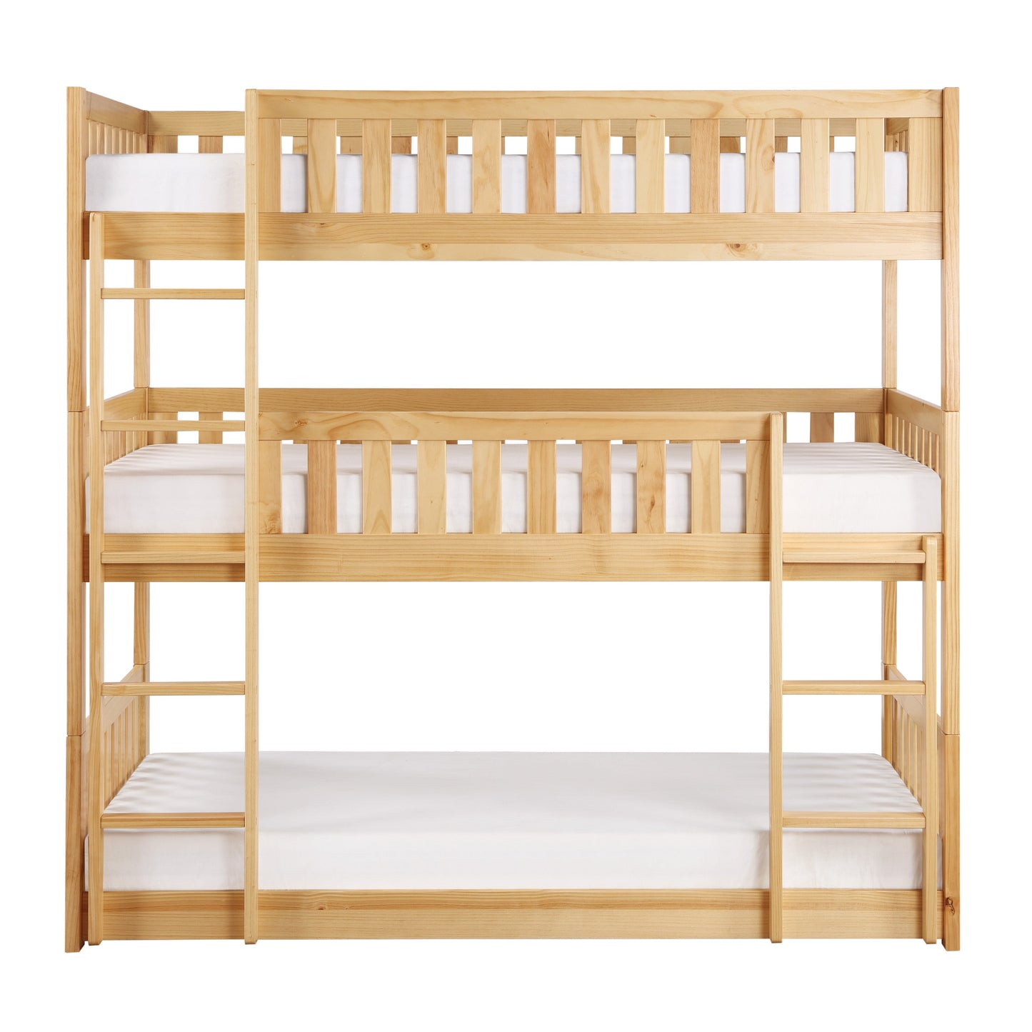 Bartly Pine Triple Bunk Bed - SET | B2043TTT-1 | B2043TTT-2 | B2043TTT-SL - Luna Furniture - Dallas Store