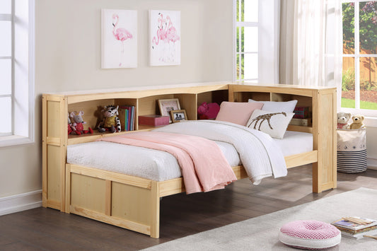 Bartly Pine Twin Bookcase Corner Bed - SET | B2043BC-1 | B2043BC-2 | B2043BC-BC - Luna Furniture - Dallas Store