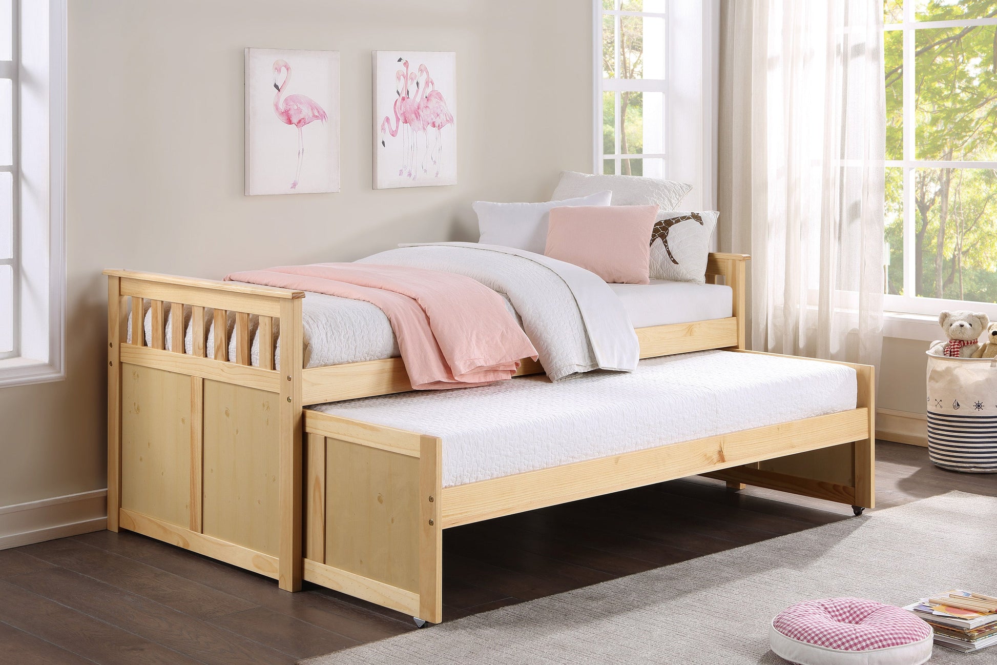 Bartly Pine Twin/Twin Bed - SET | B2043RT-1 | B2043RT-2 | B2043RT-SL - Luna Furniture - Dallas Store