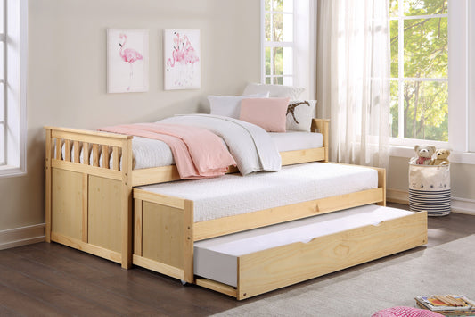 Bartly Pine Twin/Twin Bed with Twin Trundle - SET | B2043RT-1 | B2043RT-2 | B2043RT-SL | B2043-R - Luna Furniture - Dallas Store