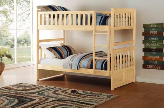 Bartly Pine Twin/Twin Bunk Bed - SET | B2043-1 | B2043-2 | B2043-SL - Luna Furniture - Dallas Store