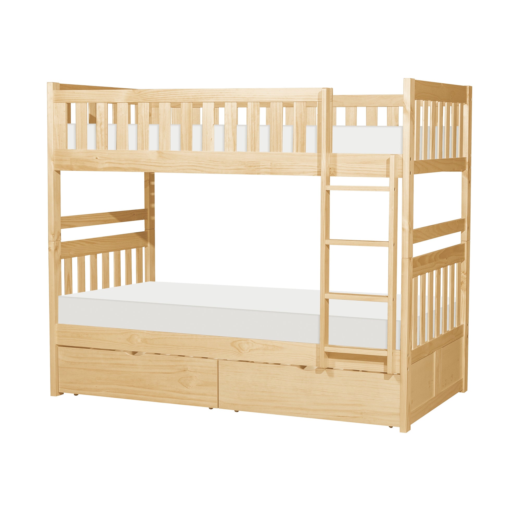 Bartly Pine Twin/Twin Bunk Bed with Storage Boxes - SET | B2043-1 | B2043-2 | B2043-SL | B2043-T - Luna Furniture - Dallas Store