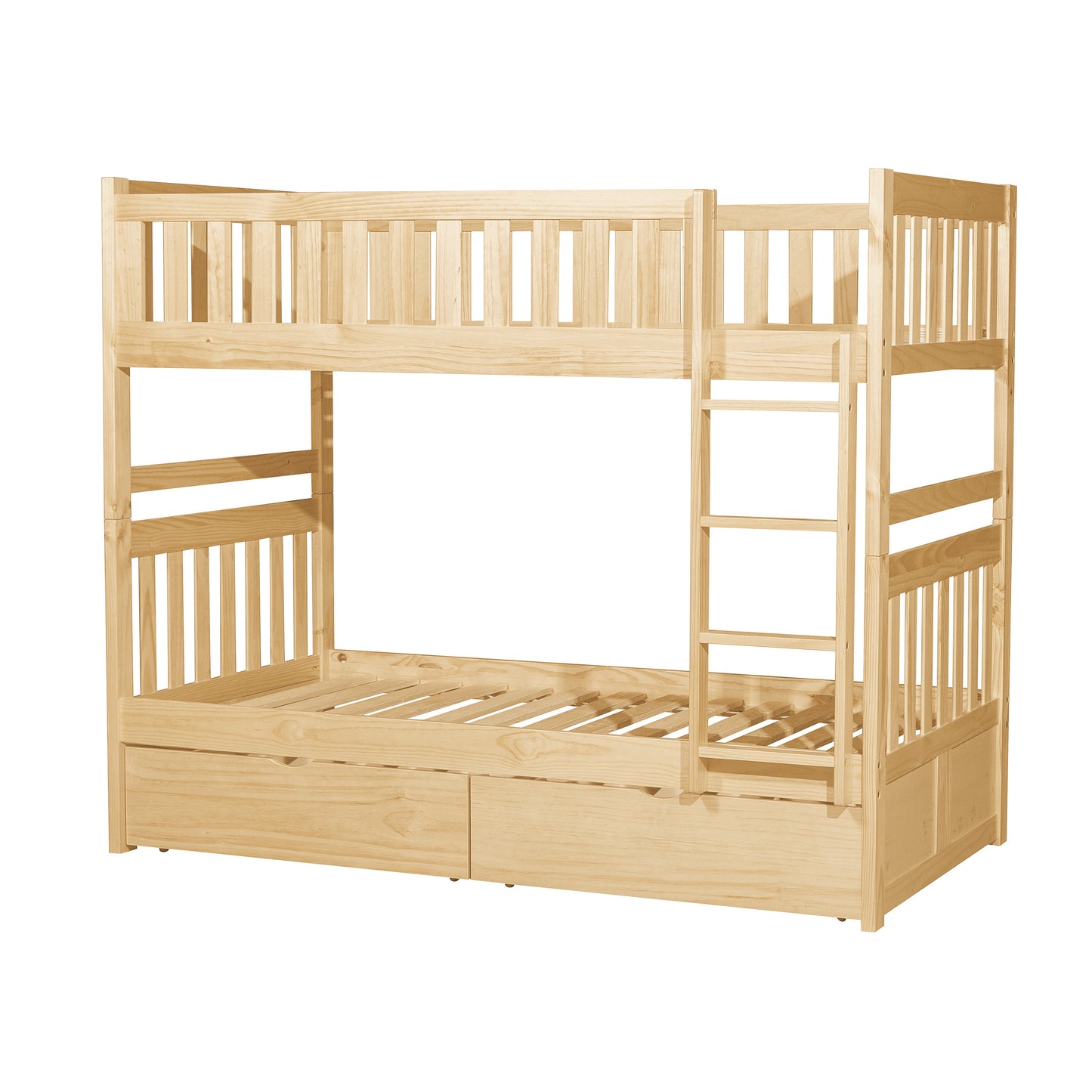 Bartly Pine Twin/Twin Bunk Bed with Storage Boxes - SET | B2043-1 | B2043-2 | B2043-SL | B2043-T - Luna Furniture - Dallas Store