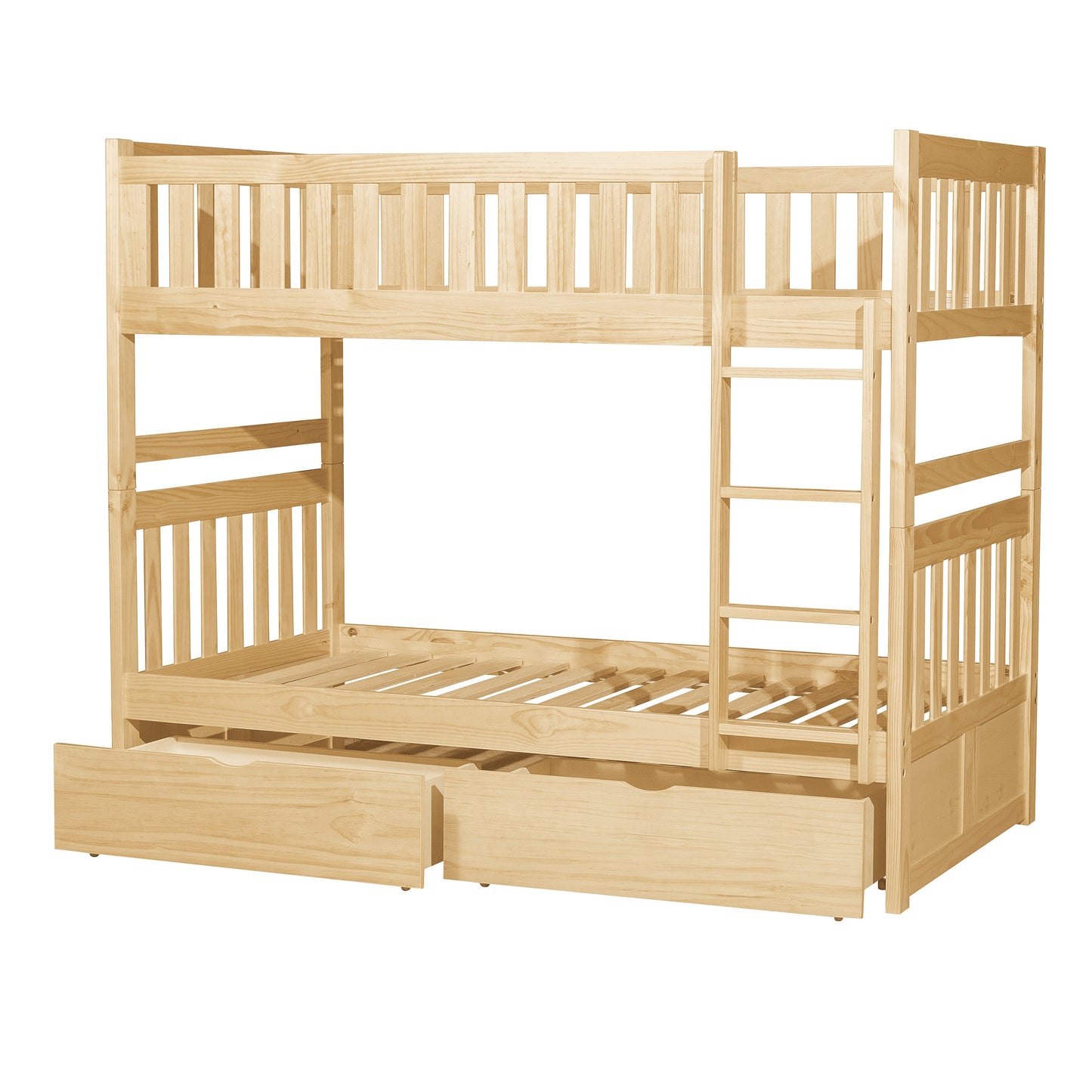 Bartly Pine Twin/Twin Bunk Bed with Storage Boxes - SET | B2043-1 | B2043-2 | B2043-SL | B2043-T - Luna Furniture - Dallas Store