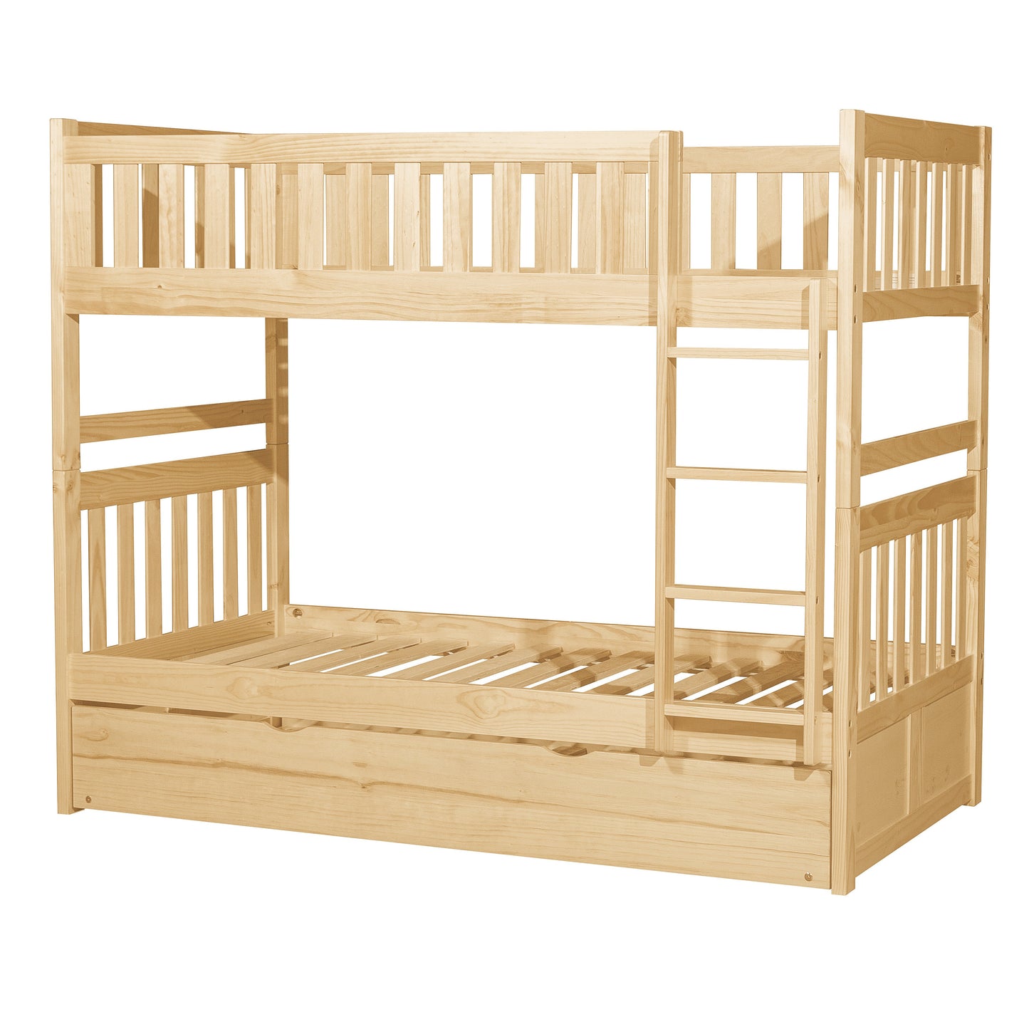 Bartly Pine  Twin/Twin Bunk Bed with Twin Trundle - SET | B2043-1 | B2043-2 | B2043-SL | B2043-R - Luna Furniture - Dallas Store