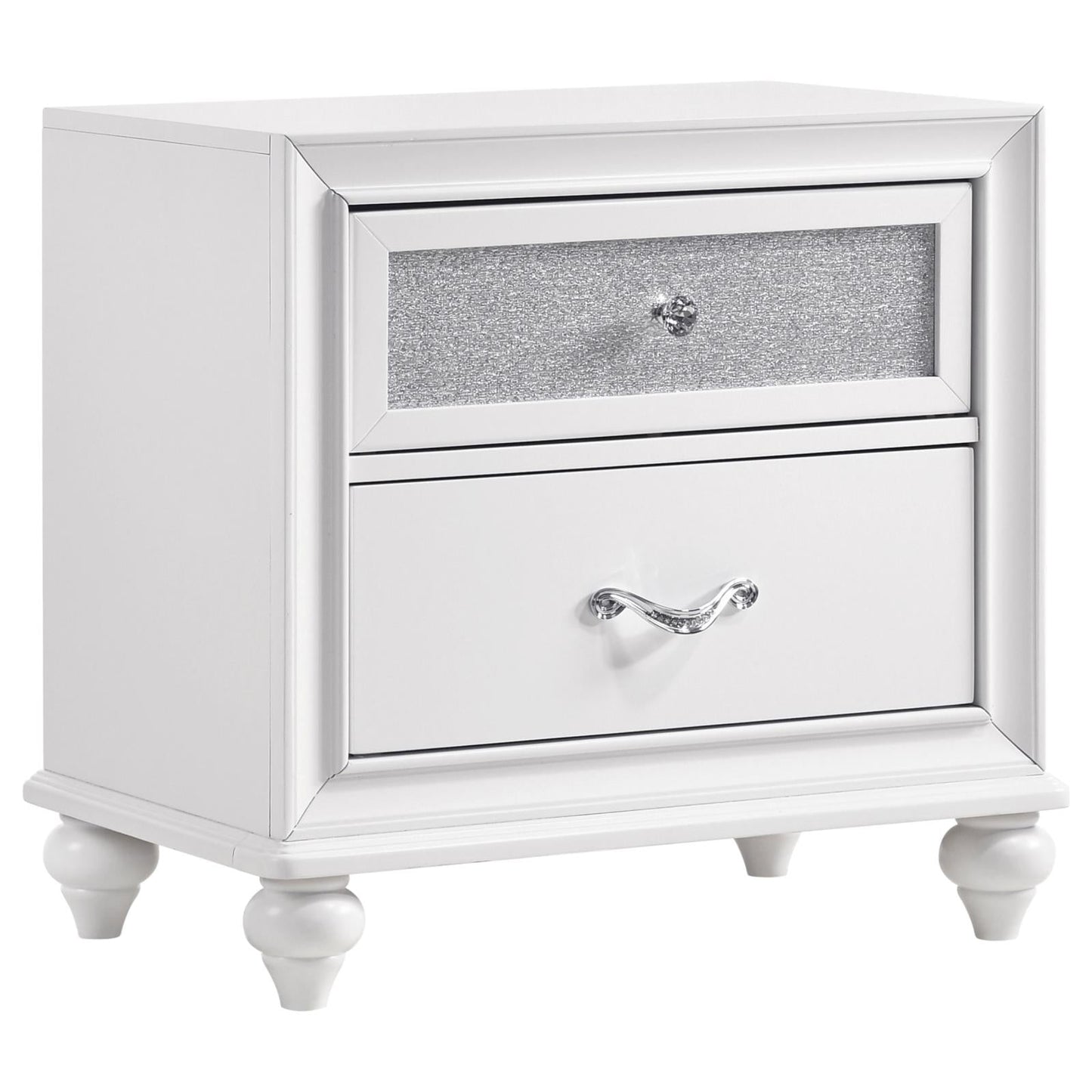 Barzini 2-Drawer Nightstand White - 205892 - Luna Furniture - Dallas Store