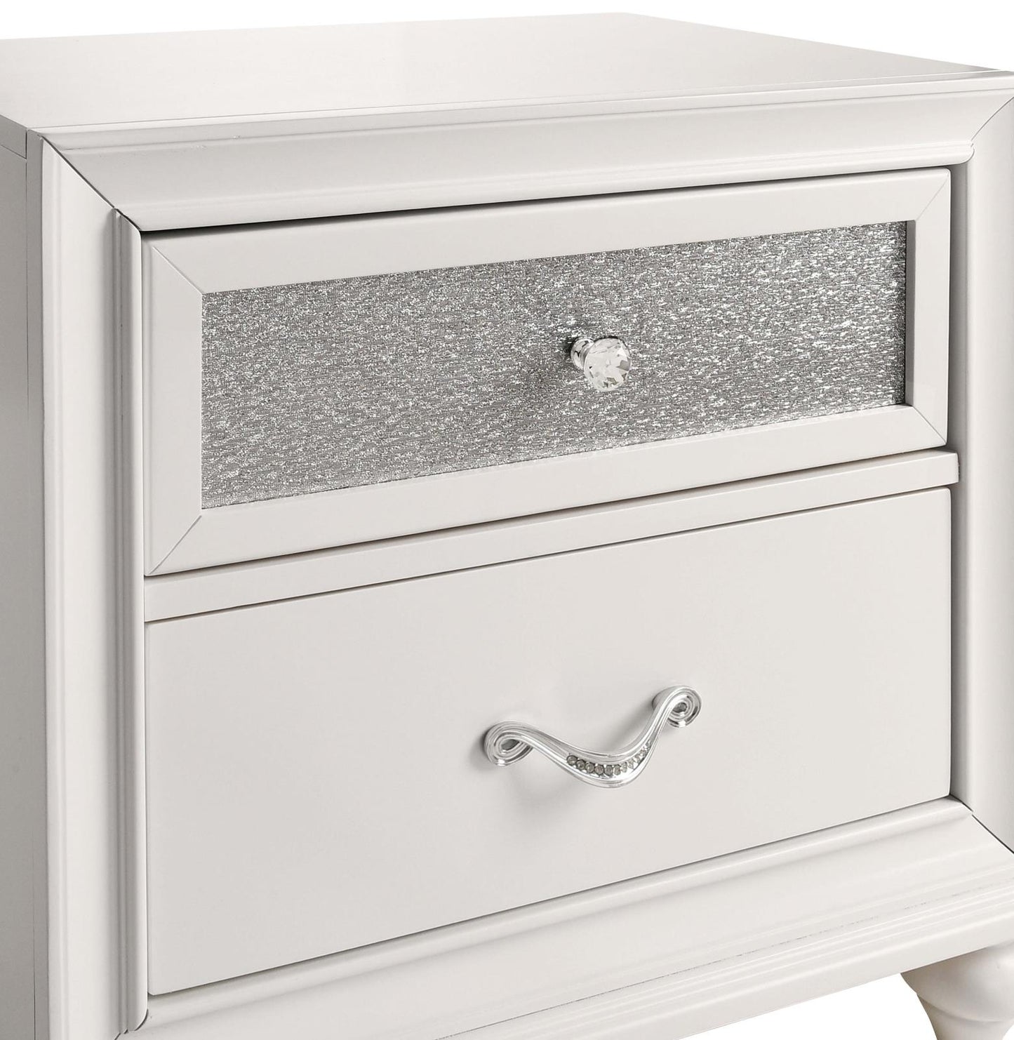 Barzini 2-Drawer Nightstand White - 205892 - Luna Furniture - Dallas Store