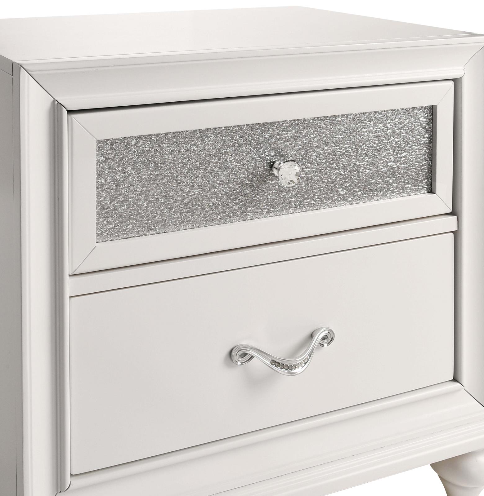Barzini 2-Drawer Nightstand White - 205892 - Luna Furniture - Dallas Store