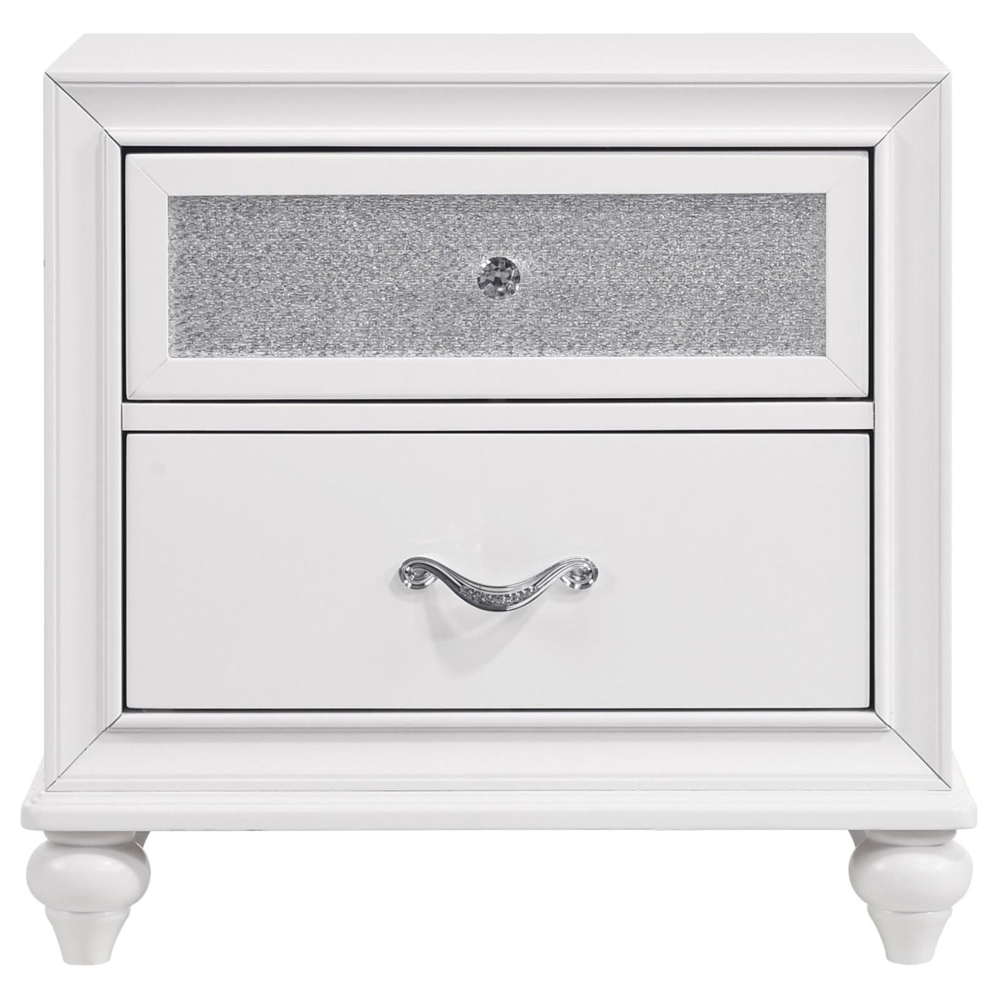 Barzini 2-Drawer Nightstand White - 205892 - Luna Furniture - Dallas Store