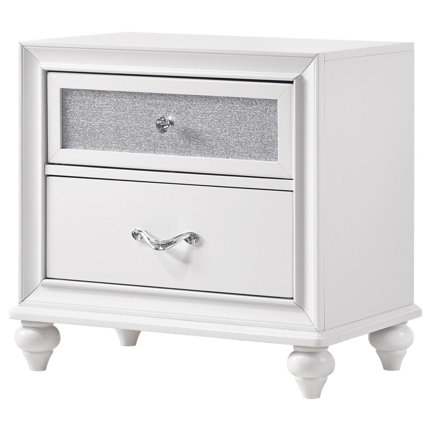 Barzini 2-Drawer Nightstand White - 205892 - Luna Furniture - Dallas Store