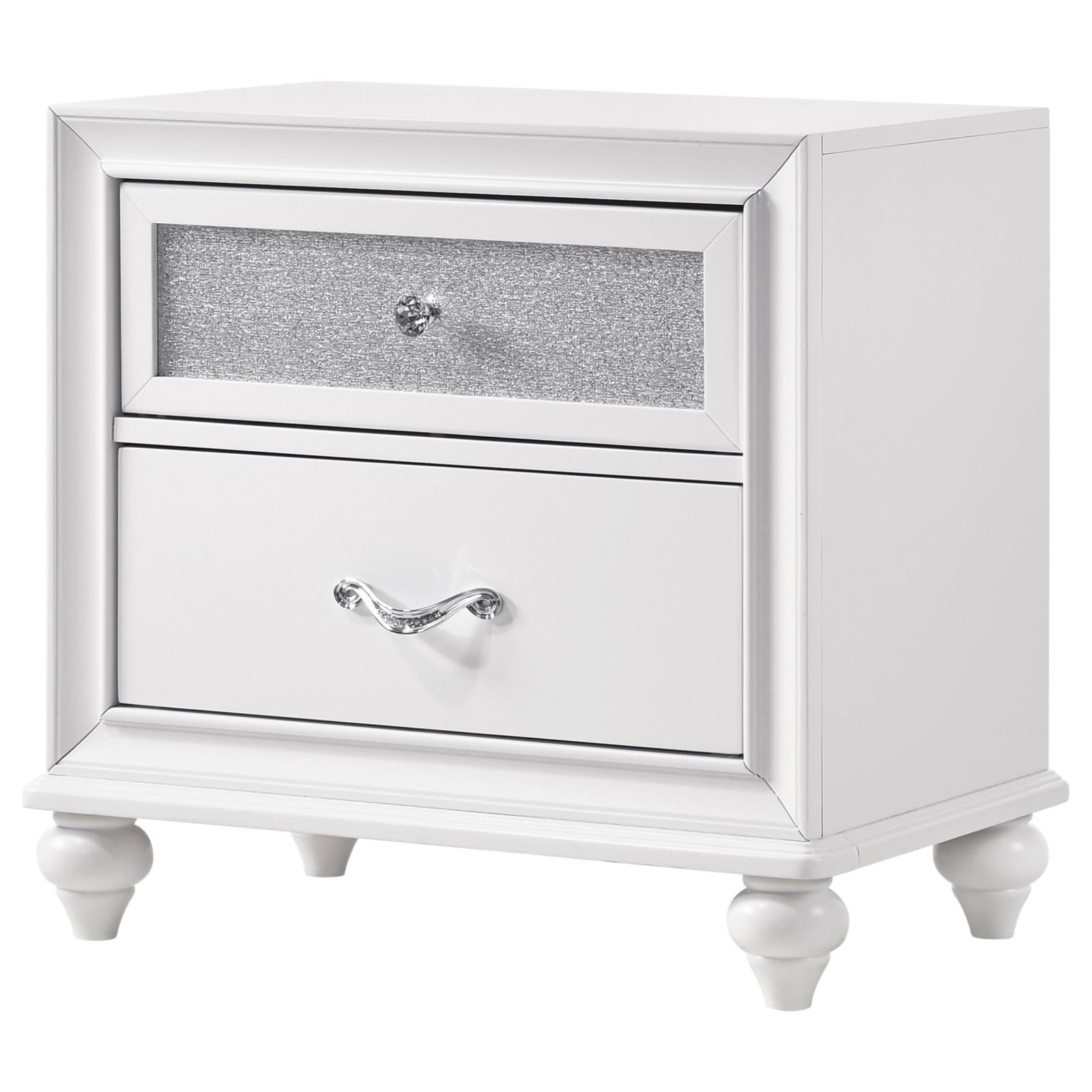 Barzini 2-Drawer Nightstand White - 205892 - Luna Furniture - Dallas Store