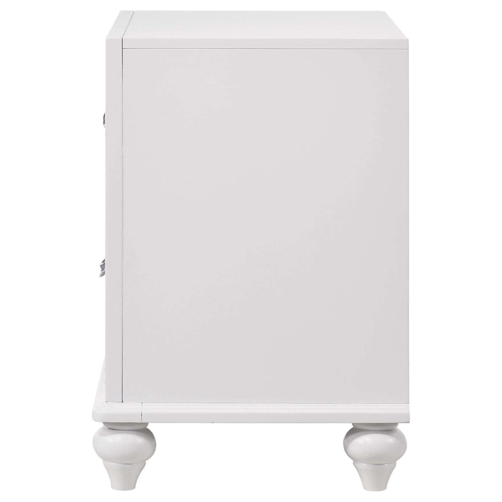 Barzini 2-Drawer Nightstand White - 205892 - Luna Furniture - Dallas Store