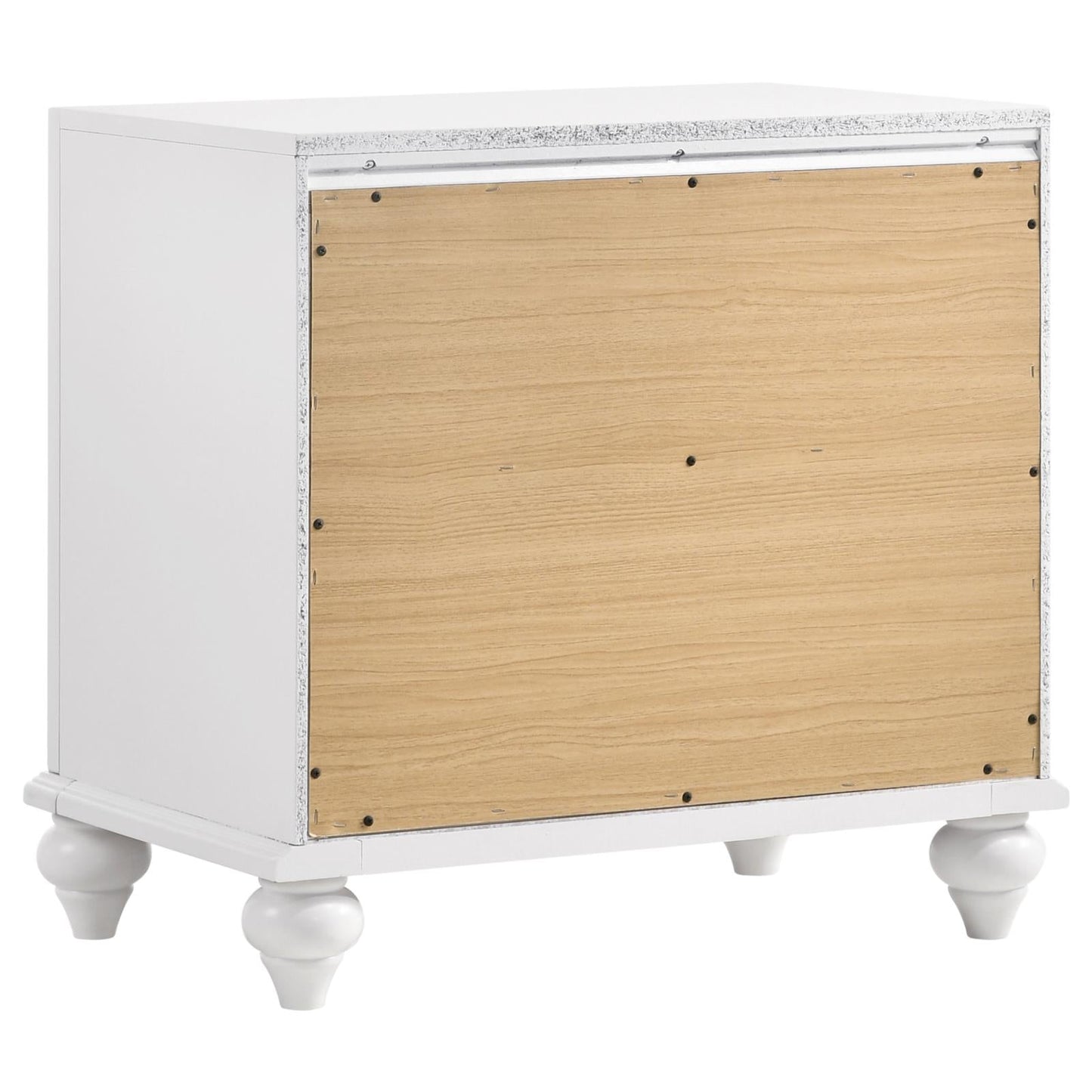 Barzini 2-Drawer Nightstand White - 205892 - Luna Furniture - Dallas Store