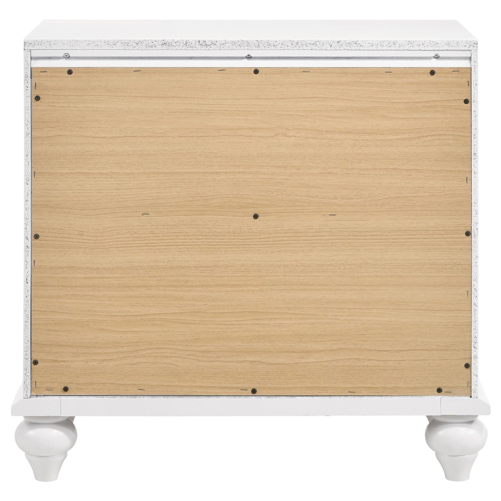 Barzini 2-Drawer Nightstand White - 205892 - Luna Furniture - Dallas Store