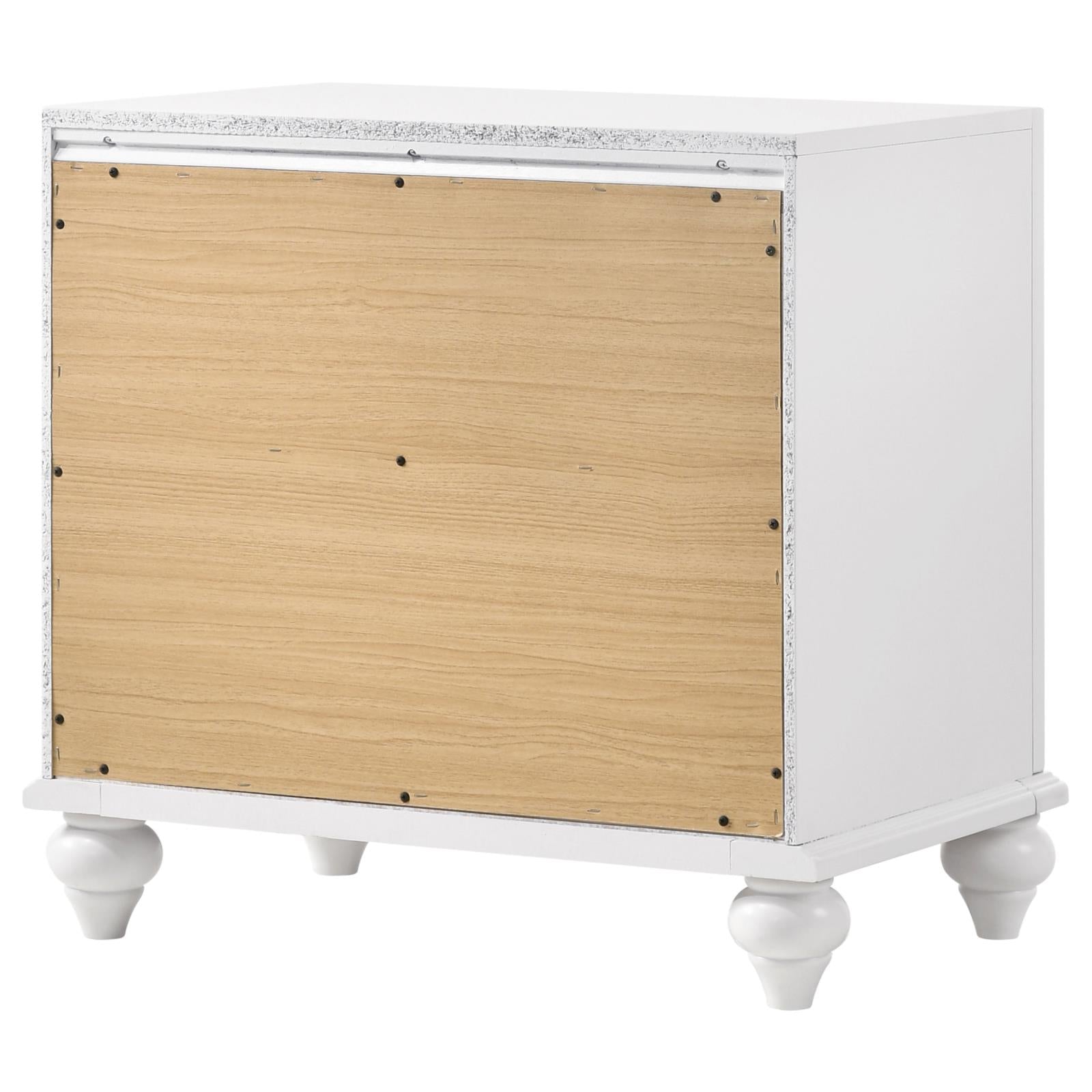 Barzini 2-Drawer Nightstand White - 205892 - Luna Furniture - Dallas Store