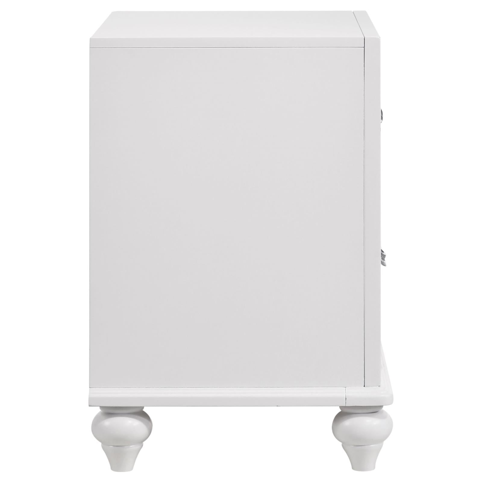 Barzini 2-Drawer Nightstand White - 205892 - Luna Furniture - Dallas Store