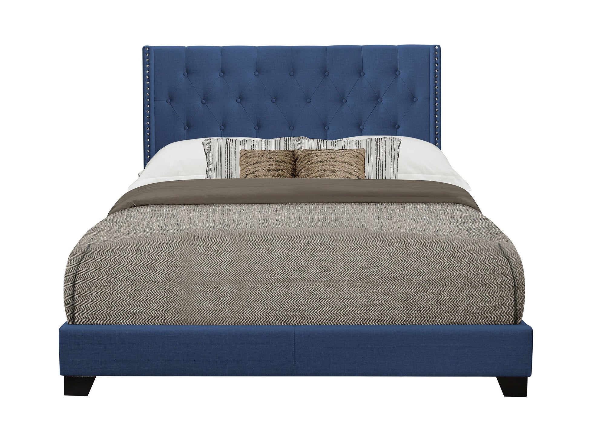 Barzini Blue Queen Upholstered Bed - SH215BLU-1 - Luna Furniture - Dallas Store