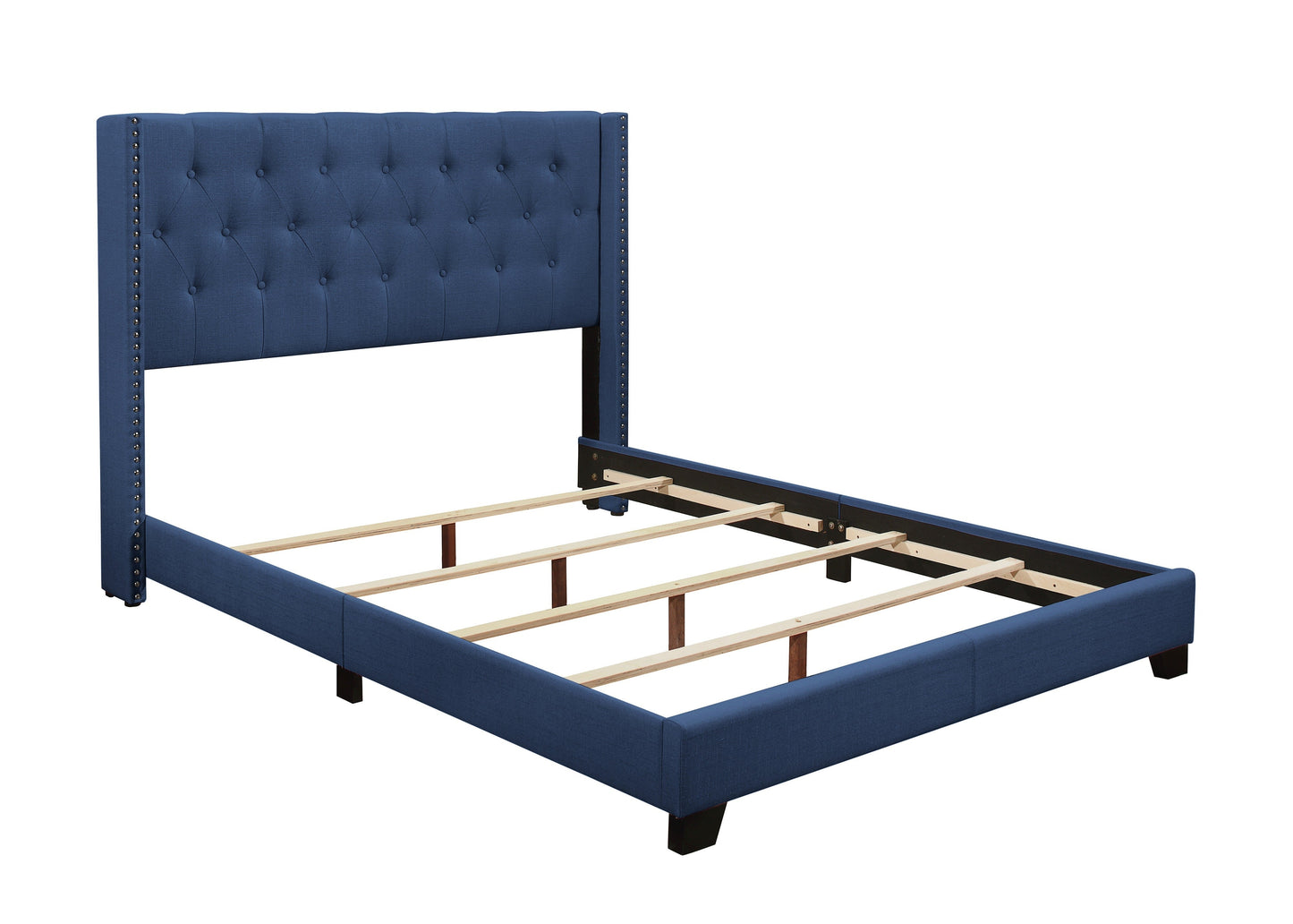 Barzini Blue Queen Upholstered Bed - SH215BLU-1 - Luna Furniture - Dallas Store
