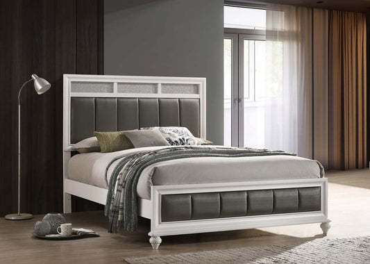 Barzini California King Upholstered Panel Bed White - 205891KW - Luna Furniture - Dallas Store