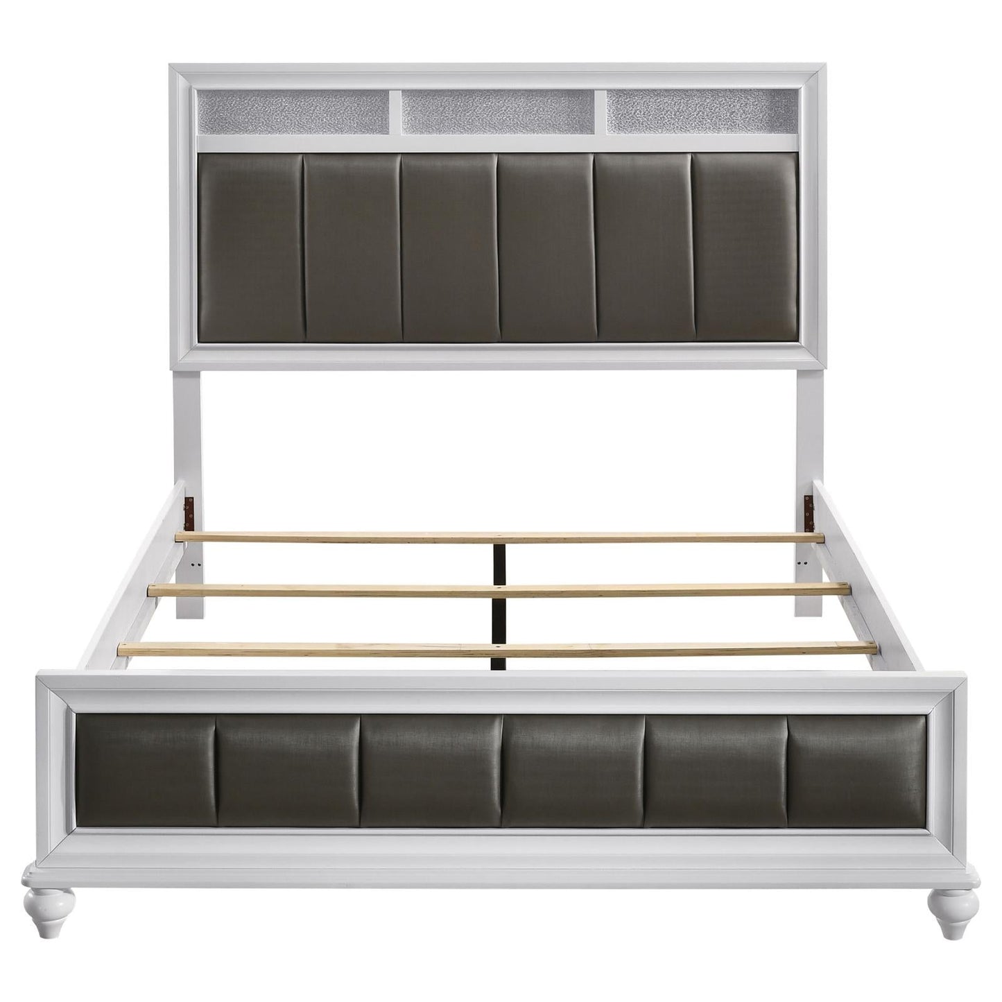 Barzini Eastern King Upholstered Panel Bed White - 205891KE - Luna Furniture - Dallas Store