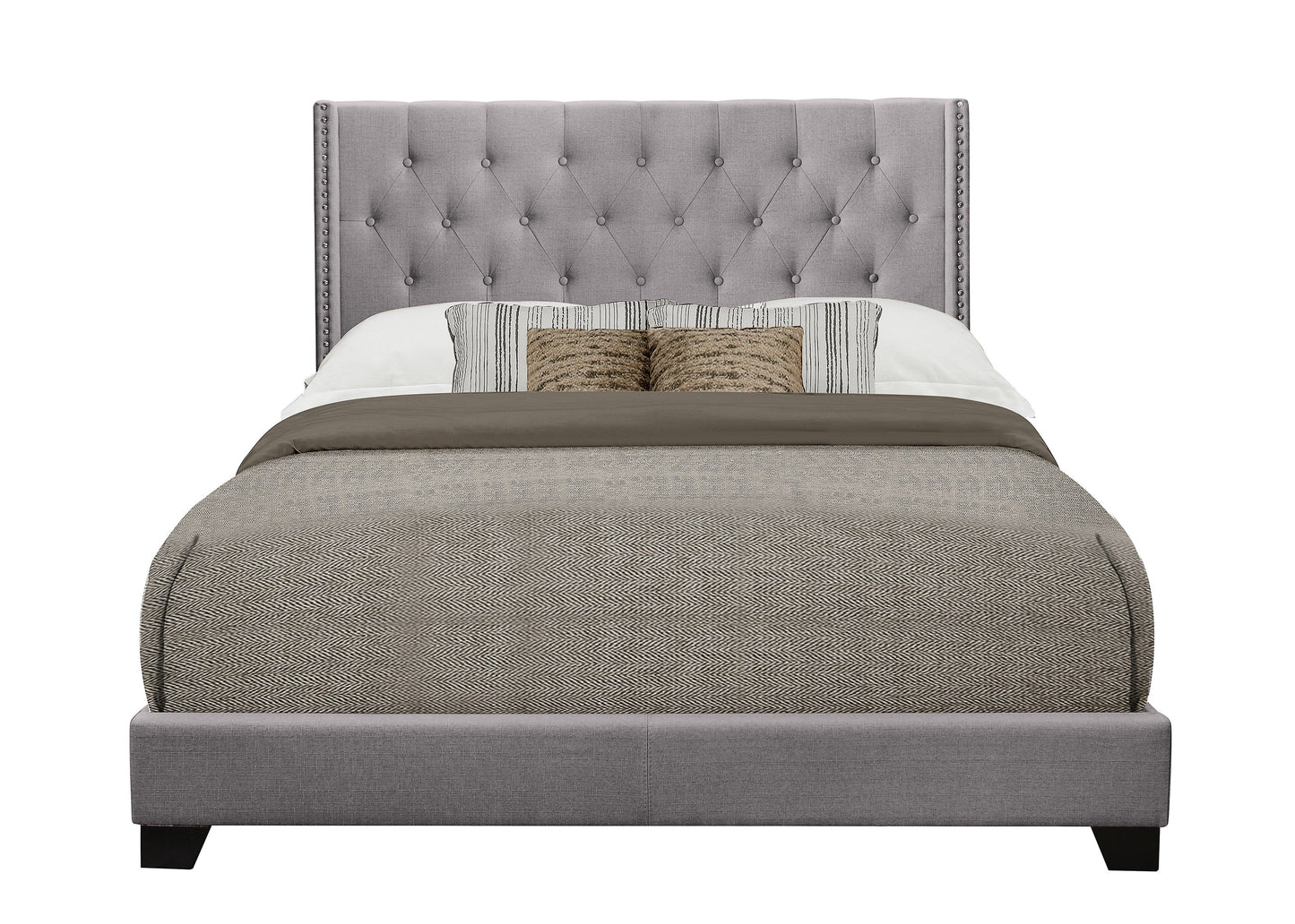 Barzini Gray Full Upholstered Bed - SH215FGRY-1 - Luna Furniture - Dallas Store