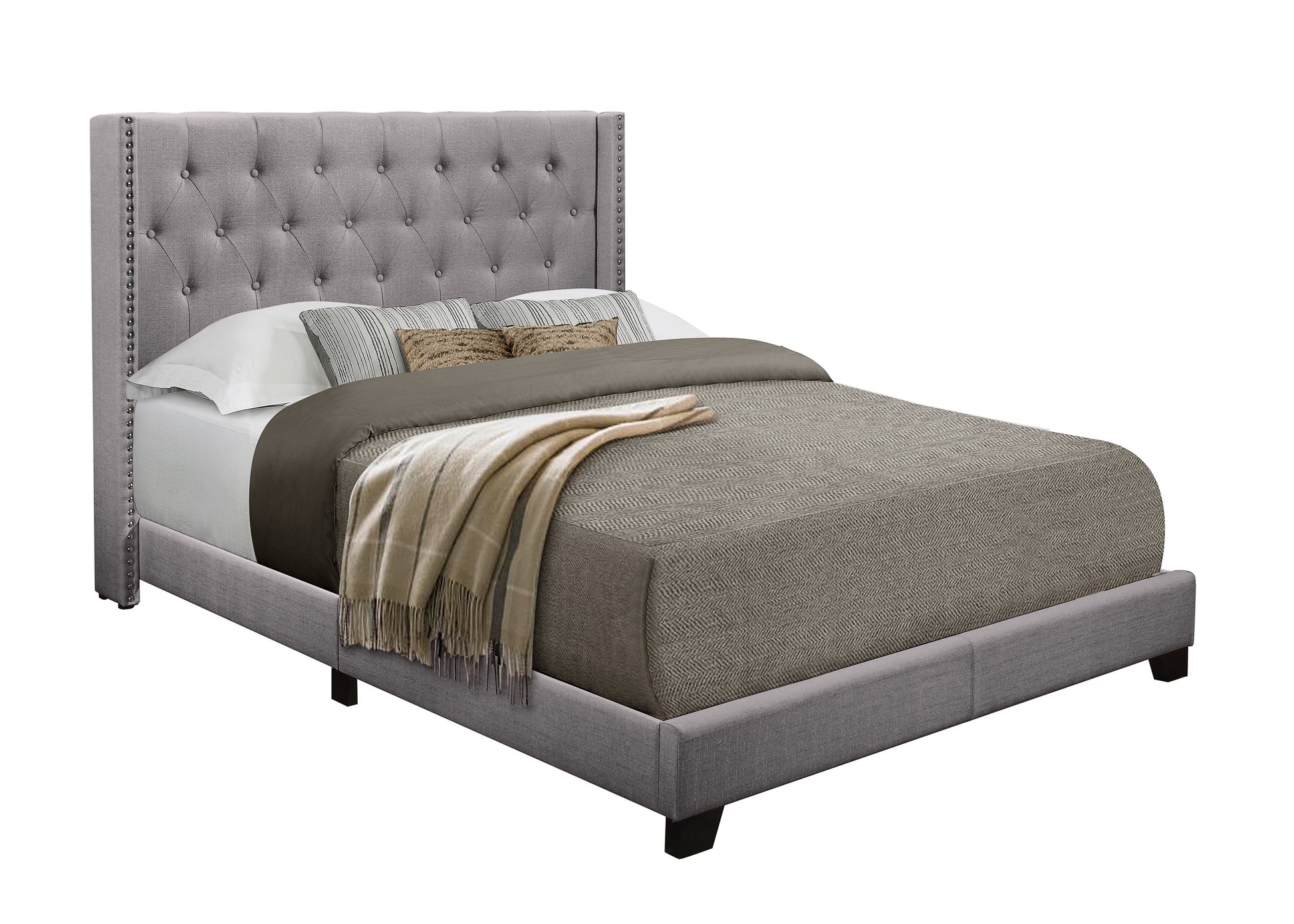 Barzini Gray King Upholstered Bed - SH215KGRY-1 - Luna Furniture - Dallas Store