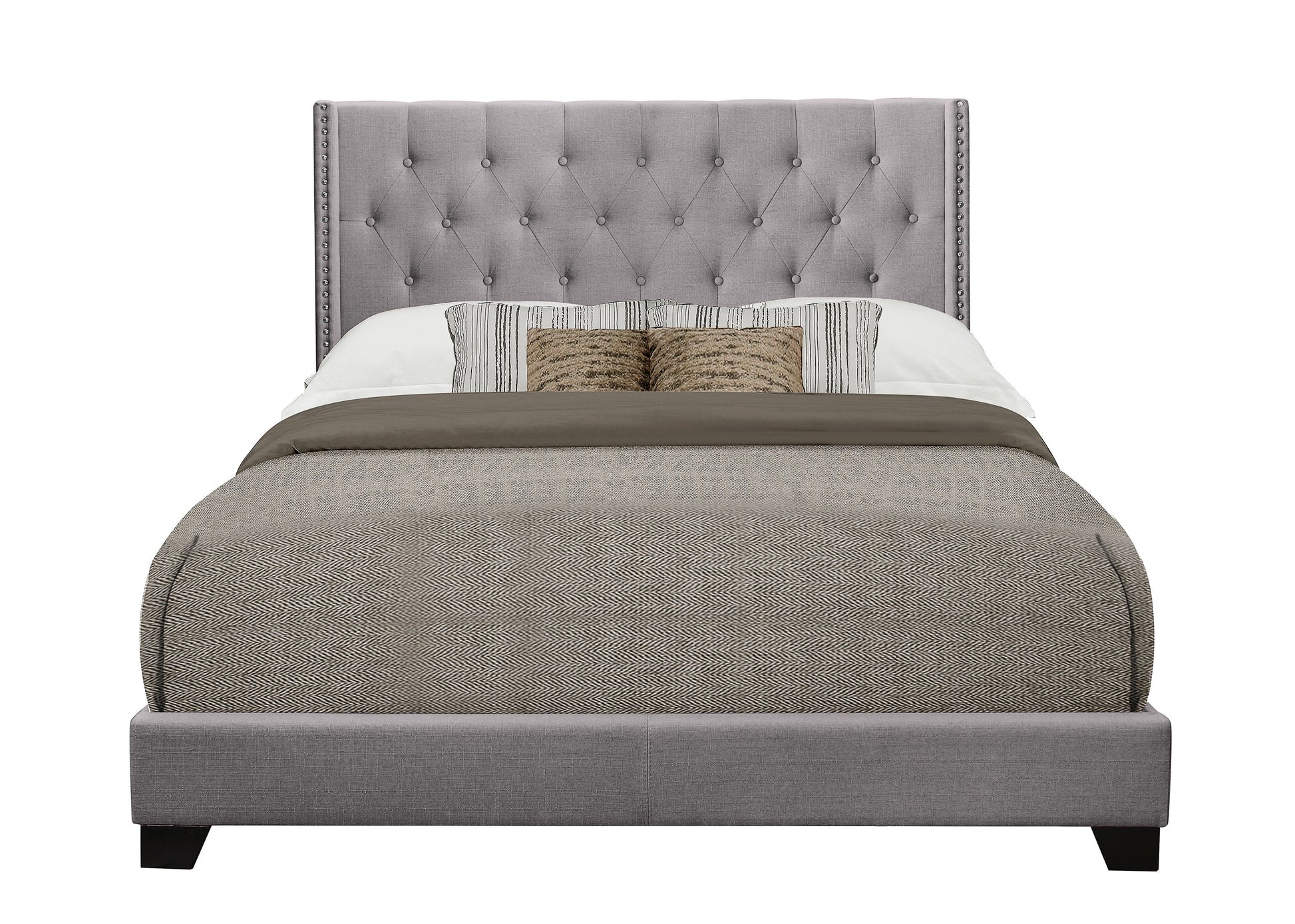 Barzini Gray King Upholstered Bed - SH215KGRY-1 - Luna Furniture - Dallas Store