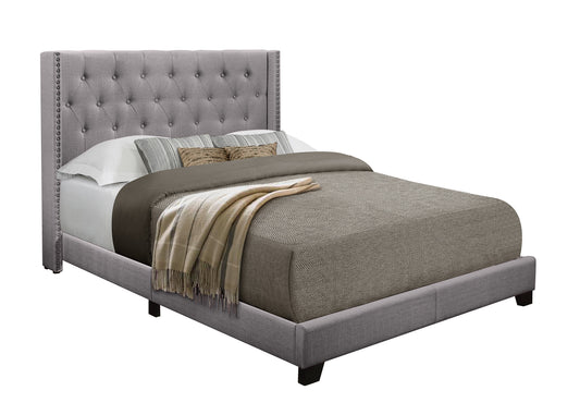 Barzini Gray Queen Upholstered Bed - SH215GRY-1 - Luna Furniture - Dallas Store