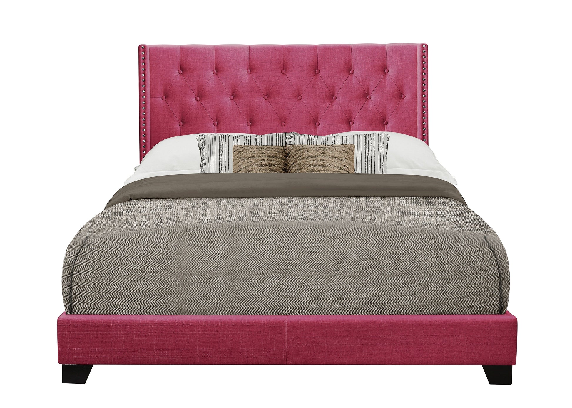 Barzini Pink Full Upholstered Bed - SH215FPNK-1 - Luna Furniture - Dallas Store