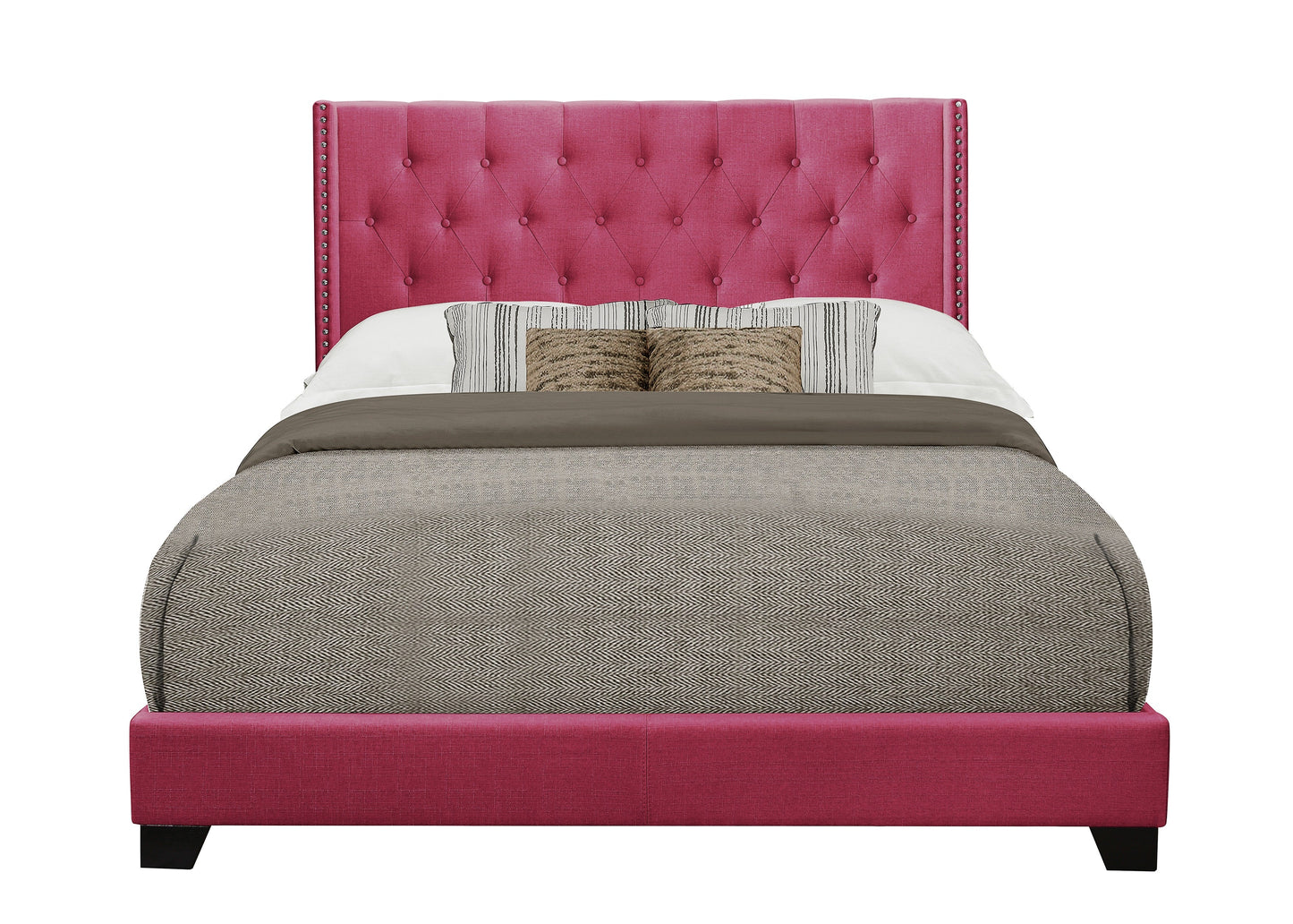 Barzini Pink King Upholstered Bed - SH215KPNK-1 - Luna Furniture - Dallas Store