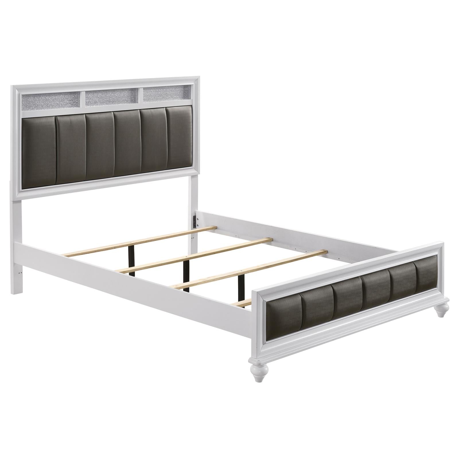 Barzini Queen Upholstered Panel Bed White - 205891Q - Luna Furniture - Dallas Store