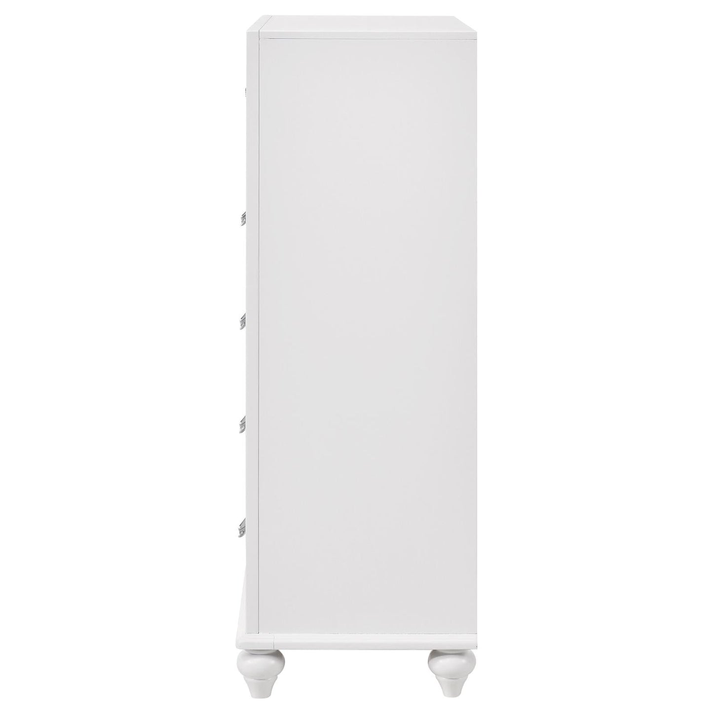 Barzini White 5-Drawer Chest - 205895 - Luna Furniture - Dallas Store