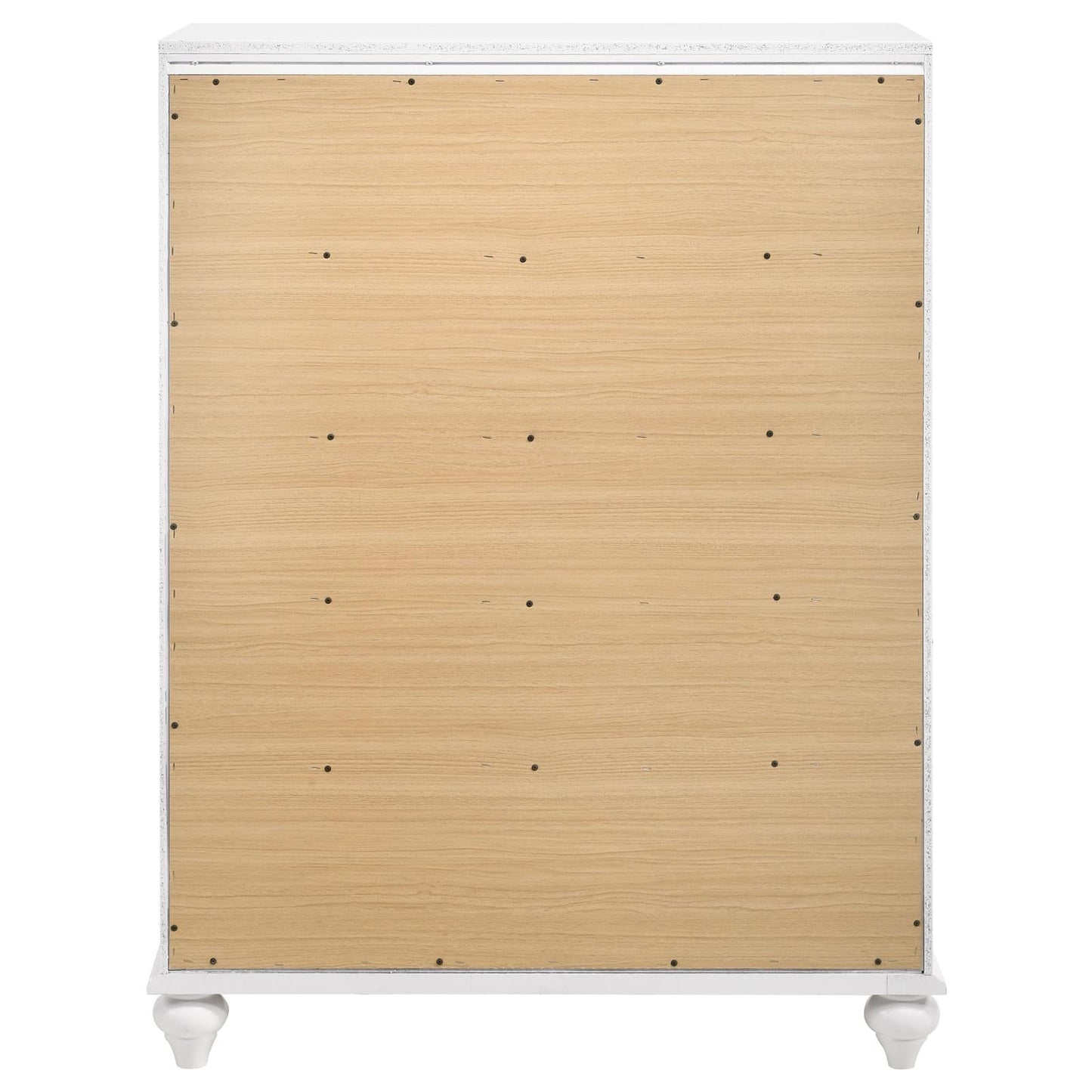 Barzini White 5-Drawer Chest - 205895 - Luna Furniture - Dallas Store