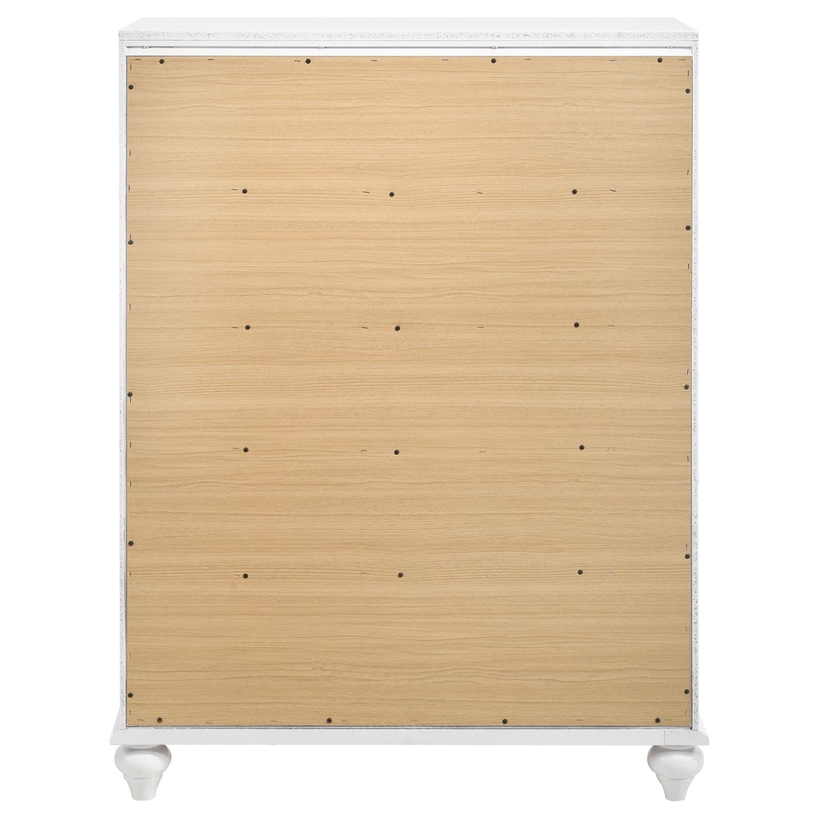 Barzini White 5-Drawer Chest - 205895 - Luna Furniture - Dallas Store
