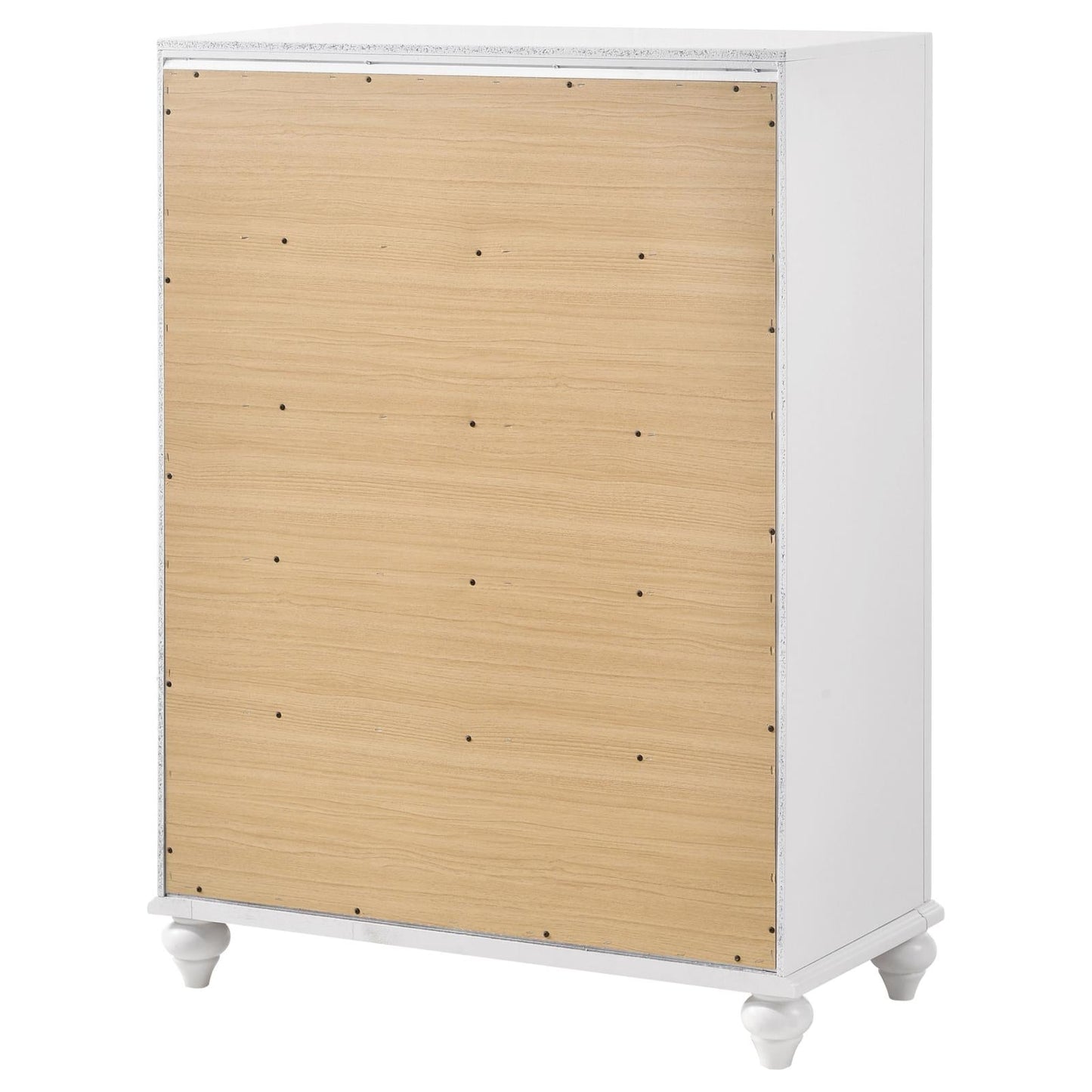 Barzini White 5-Drawer Chest - 205895 - Luna Furniture - Dallas Store