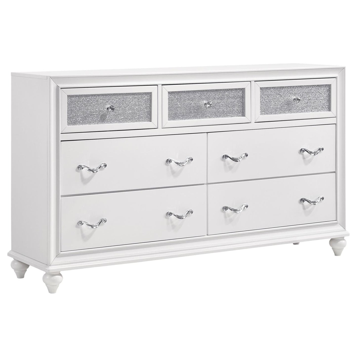 Barzini White 7-Drawer Dresser - 205893 - Luna Furniture - Dallas Store