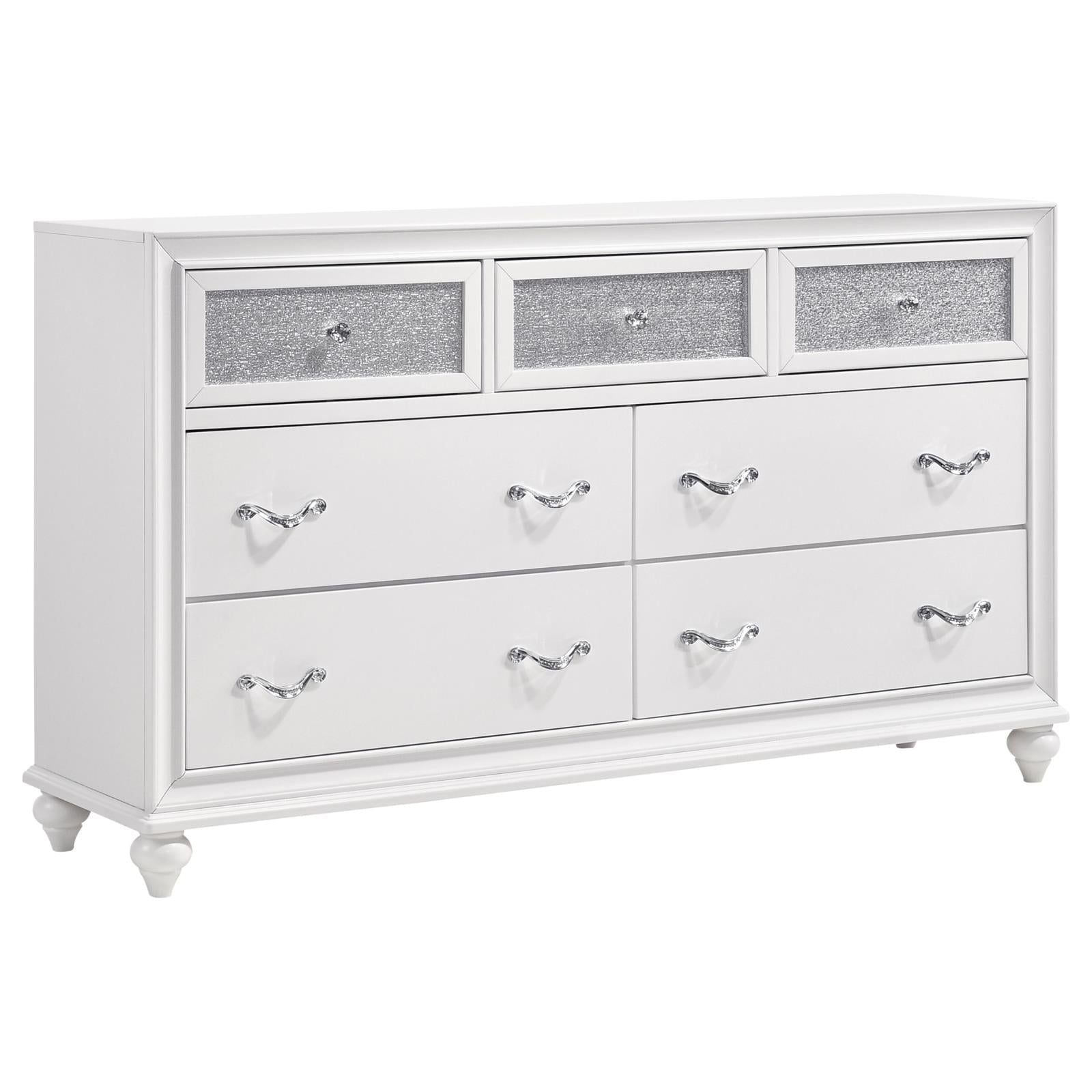 Barzini White 7-Drawer Dresser - 205893 - Luna Furniture - Dallas Store