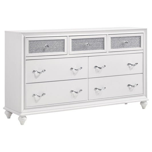 Barzini White 7-Drawer Dresser - 205893 - Luna Furniture - Dallas Store
