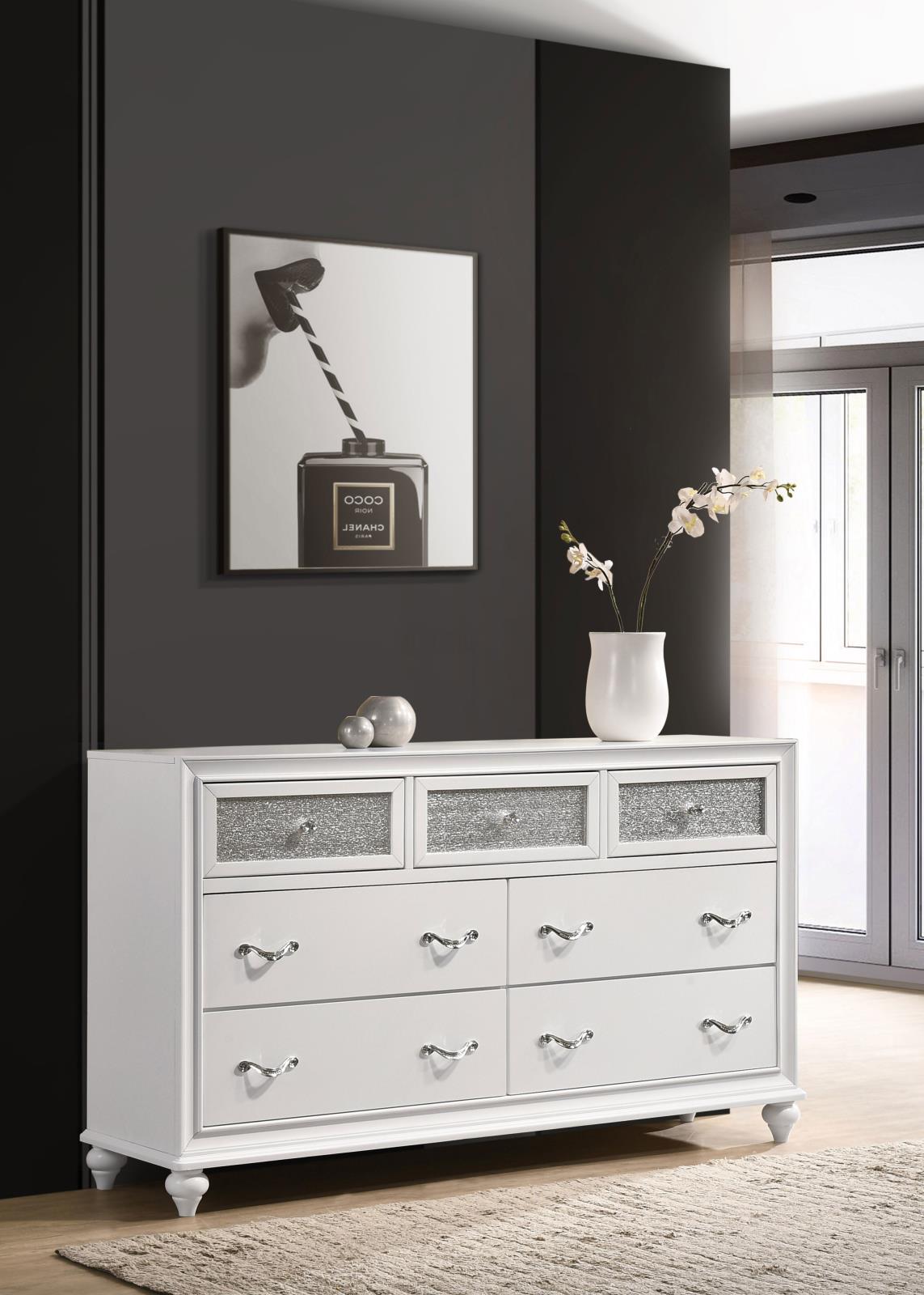 Barzini White 7-Drawer Dresser - 205893 - Luna Furniture - Dallas Store