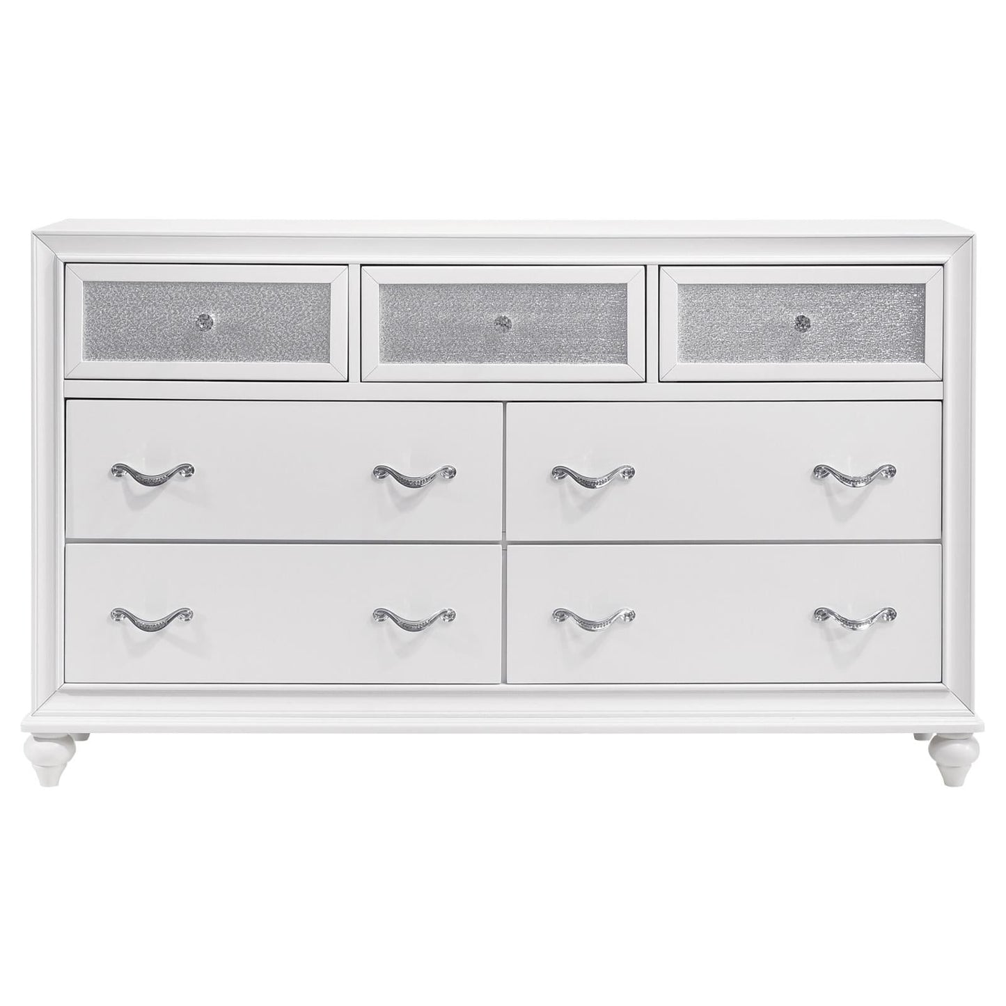 Barzini White 7-Drawer Dresser - 205893 - Luna Furniture - Dallas Store