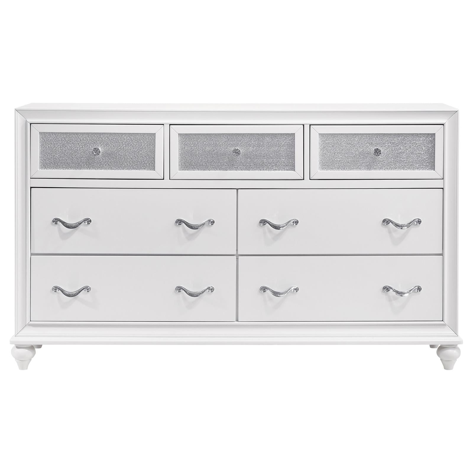 Barzini White 7-Drawer Dresser - 205893 - Luna Furniture - Dallas Store