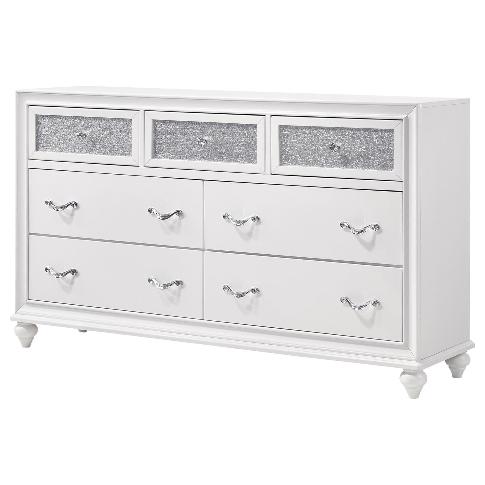 Barzini White 7-Drawer Dresser - 205893 - Luna Furniture - Dallas Store