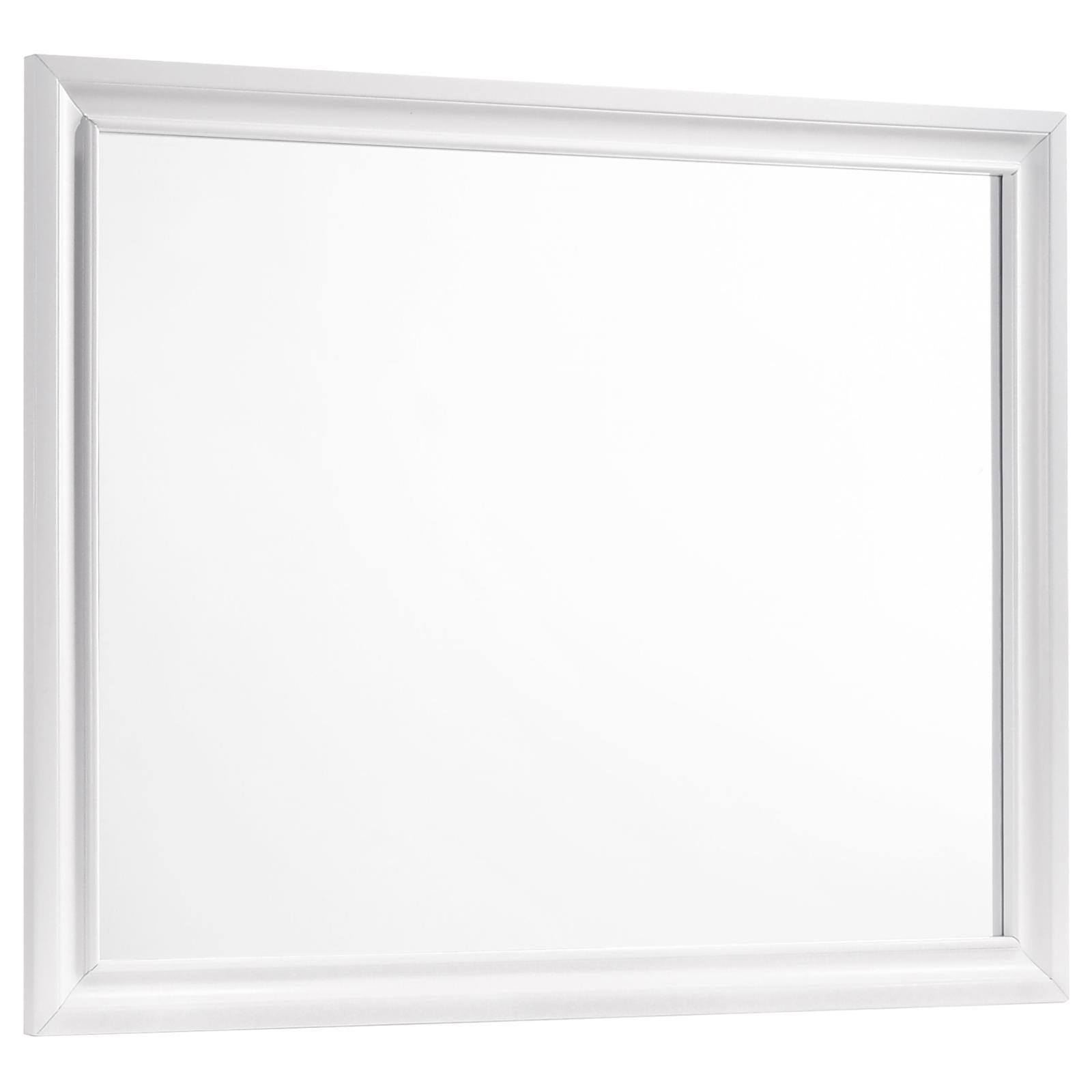 Barzini White Rectangle Dresser Mirror - 205894 - Luna Furniture - Dallas Store