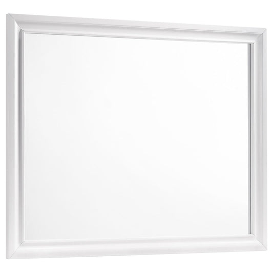 Barzini White Rectangle Dresser Mirror - 205894 - Luna Furniture - Dallas Store
