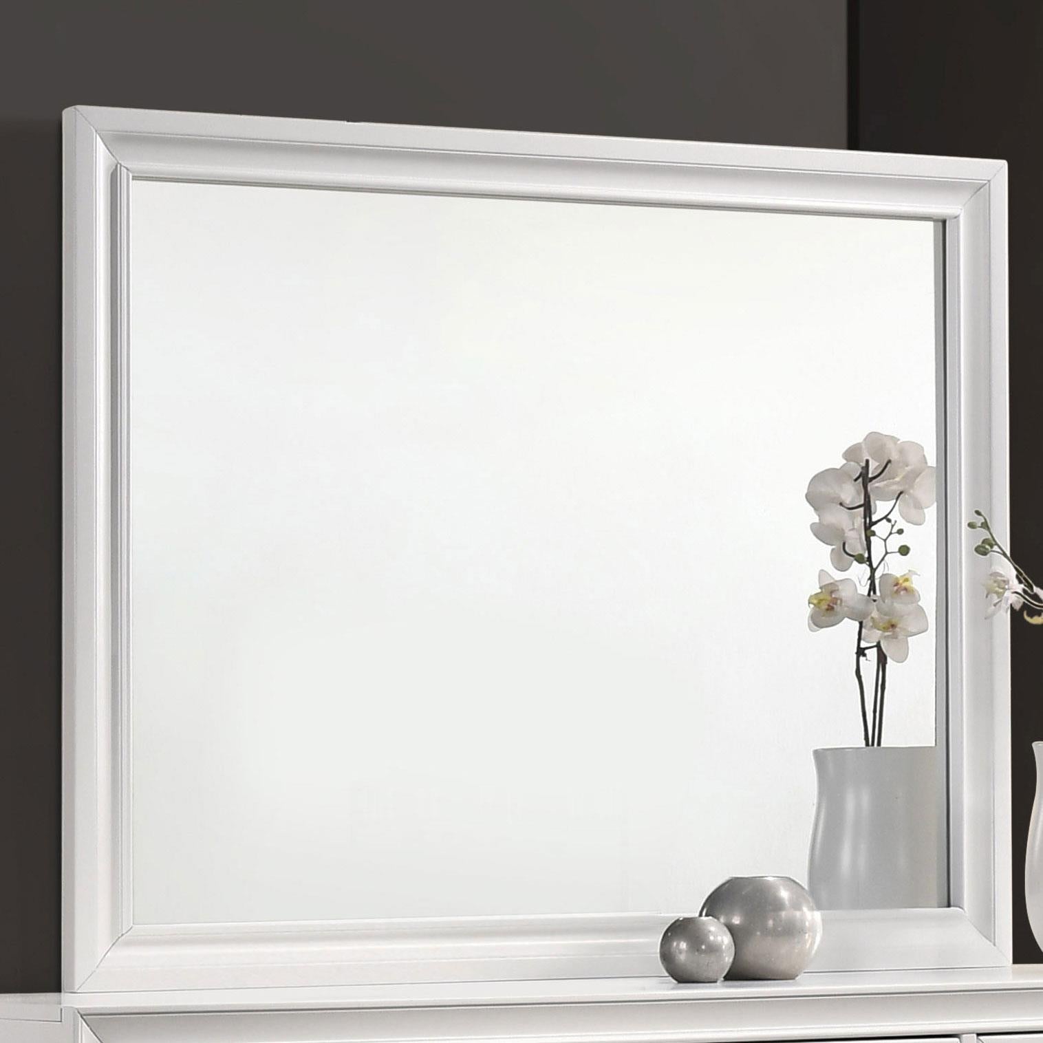 Barzini White Rectangle Dresser Mirror - 205894 - Luna Furniture - Dallas Store