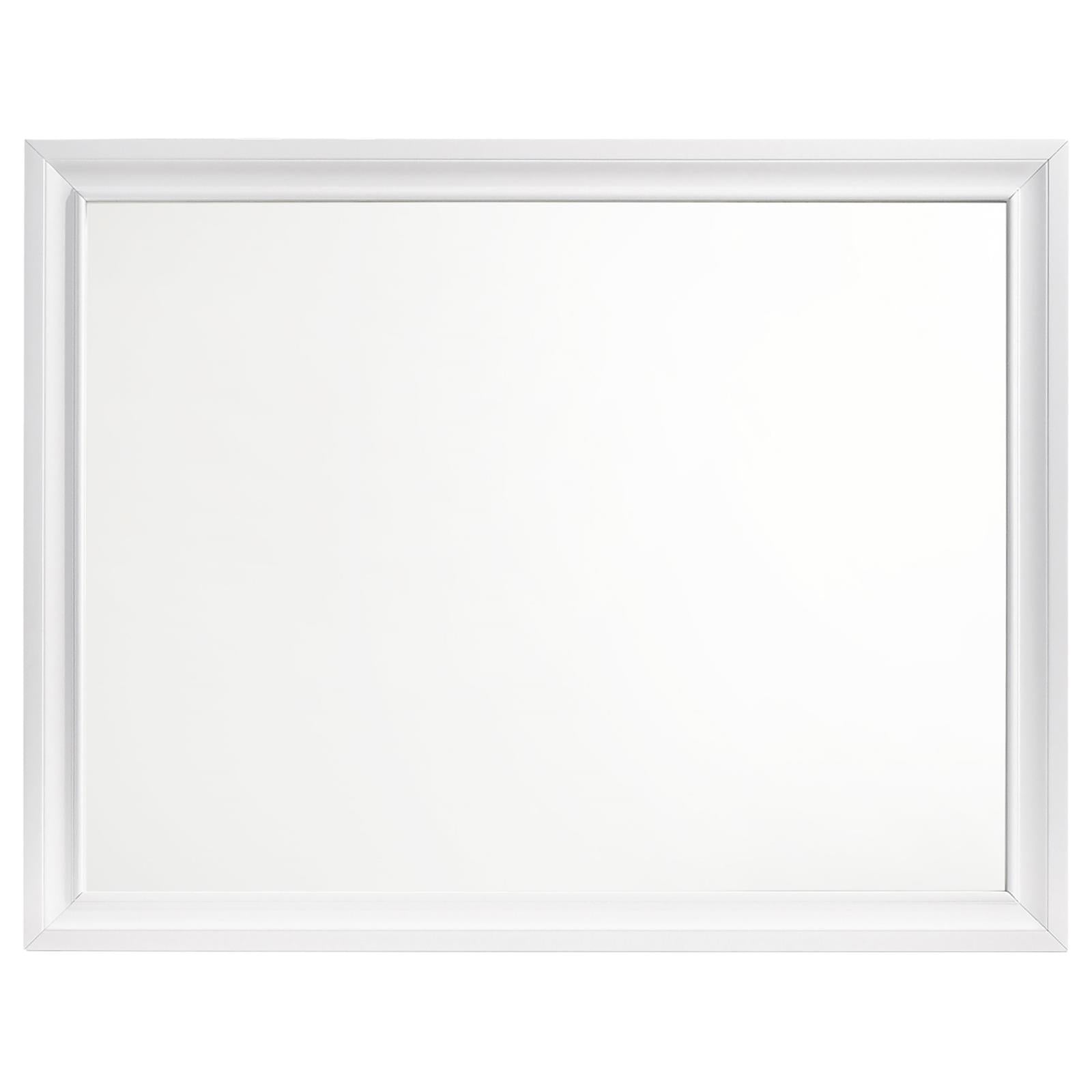 Barzini White Rectangle Dresser Mirror - 205894 - Luna Furniture - Dallas Store