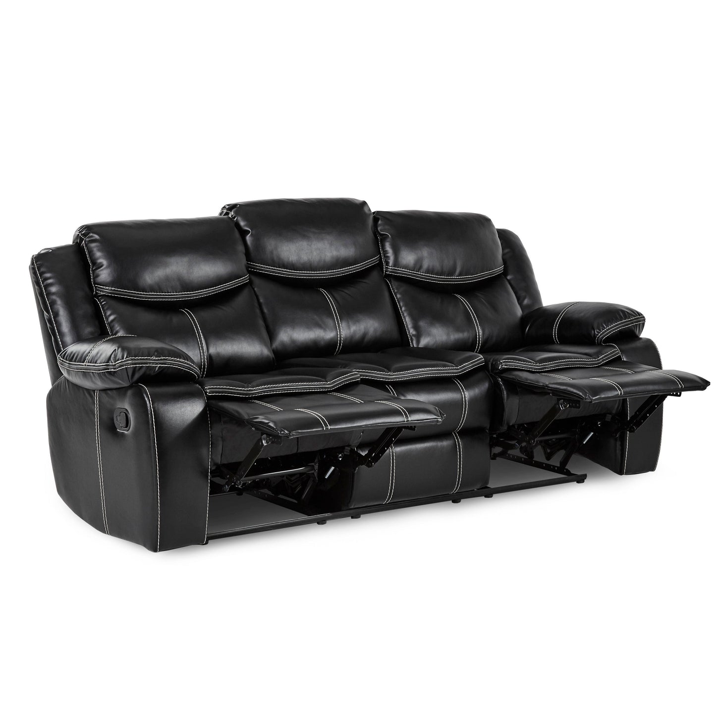 Bastrop Black Reclining Living Room Set - SET | 8230BLK-3 | 8230BLK-2 | 8230BLK-1 - Luna Furniture - Dallas Store